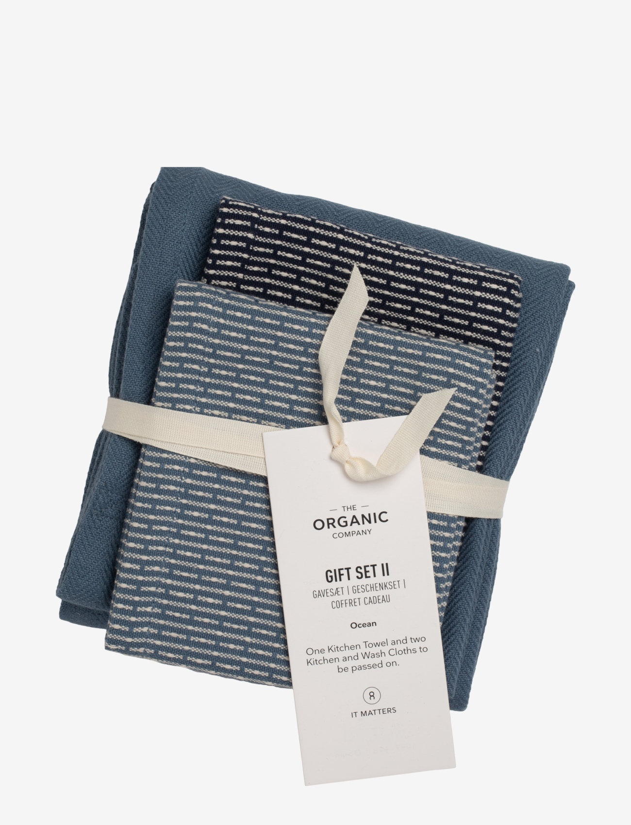 The Organic Company - Gift set II (2 kitchen cloths and 1 kitchen towel) - kluter & oppvaskbørster - 973 ocean selection - 0