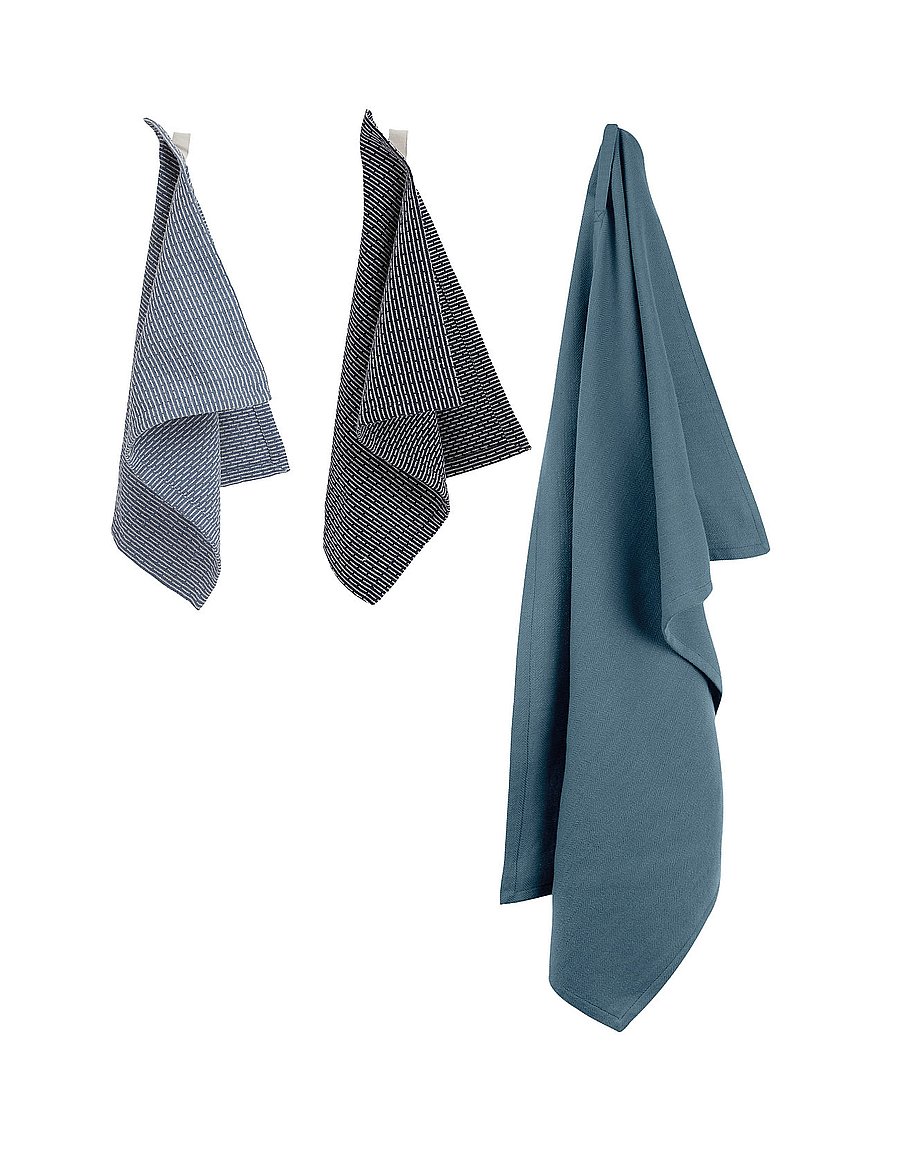 The Organic Company - Gift set II (2 kitchen cloths and 1 kitchen towel) - karklude & opvaskebørster - 973 ocean selection - 0