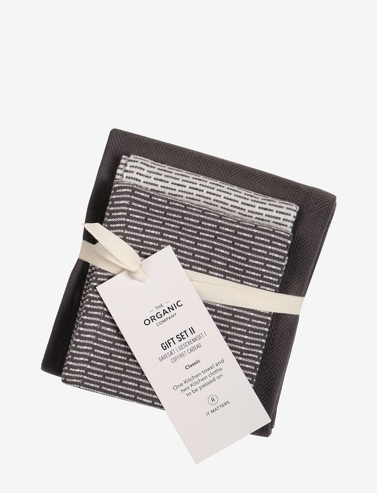 The Organic Company - Gift set II (2 kitchen cloths and 1 kitchen towel) - karklude & opvaskebørster - 974 classic selection - 0