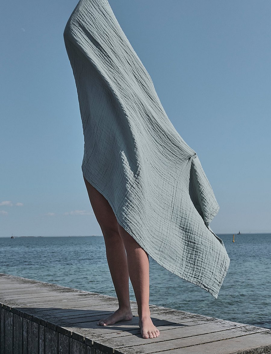 The Organic Company - FINE Bath Towel - badehåndklæder - 510 grey blue - 0
