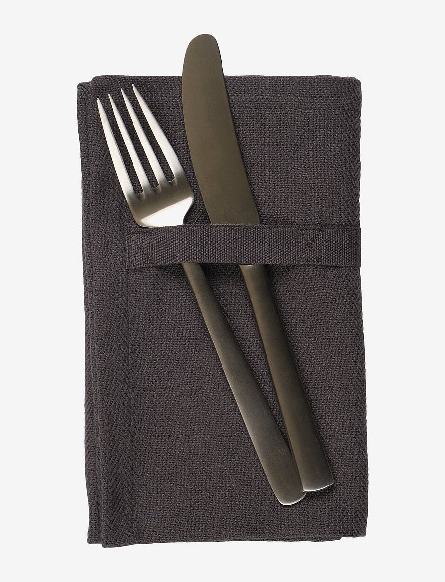 The Organic Company - Dinner Napkins - linased ja puuvillased salvrätikud - 110 dark grey - 1