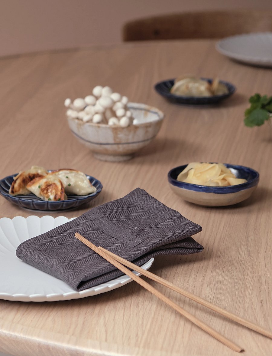 The Organic Company - Dinner Napkins - linased ja puuvillased salvrätikud - 110 dark grey - 0