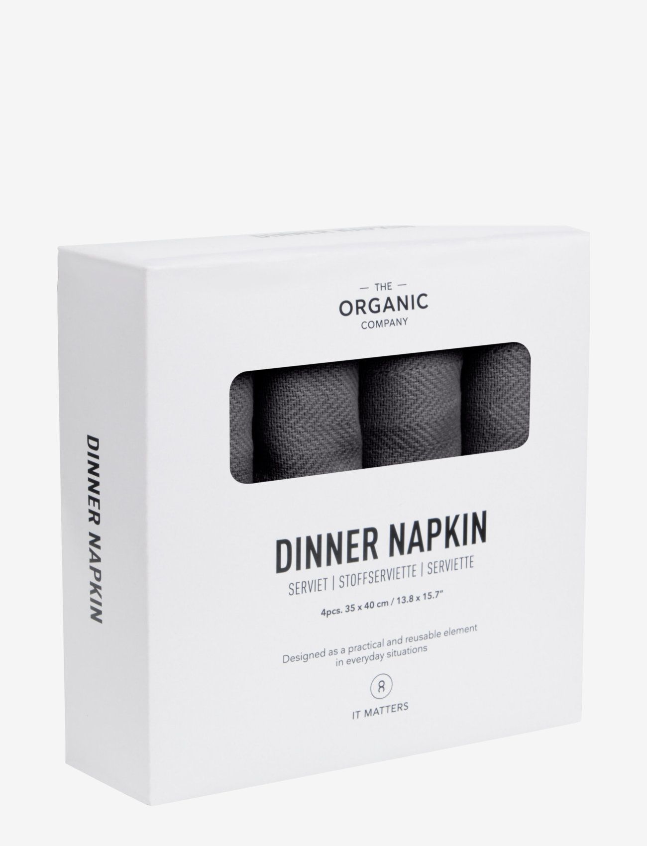 The Organic Company - Dinner Napkins - linased ja puuvillased salvrätikud - 110 dark grey - 3