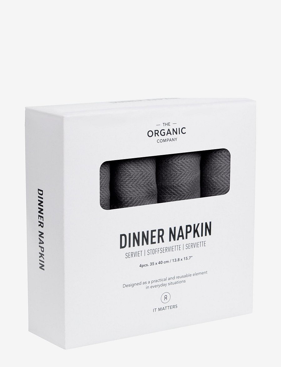 The Organic Company - Dinner Napkins - linased ja puuvillased salvrätikud - 110 dark grey - 3