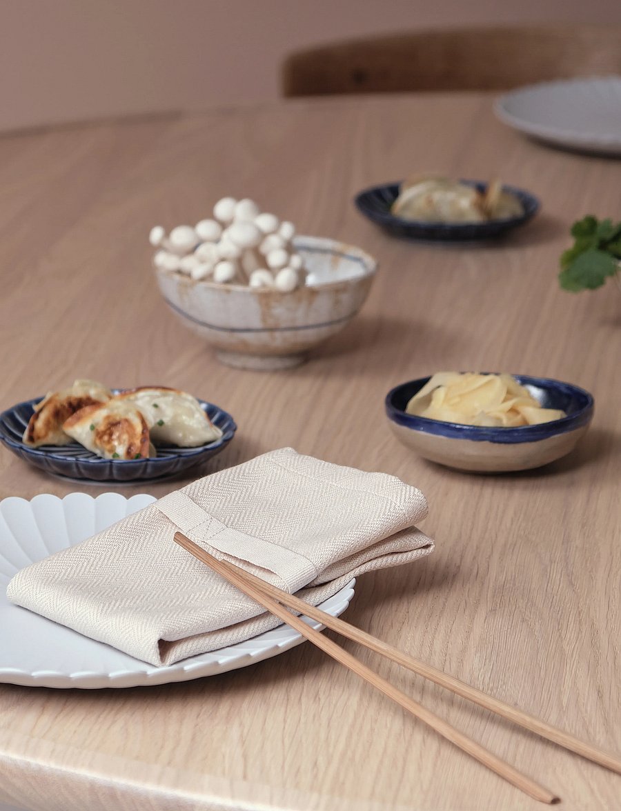 The Organic Company - Dinner Napkins - lín- og bómullar servíettur - 202 stone - 0
