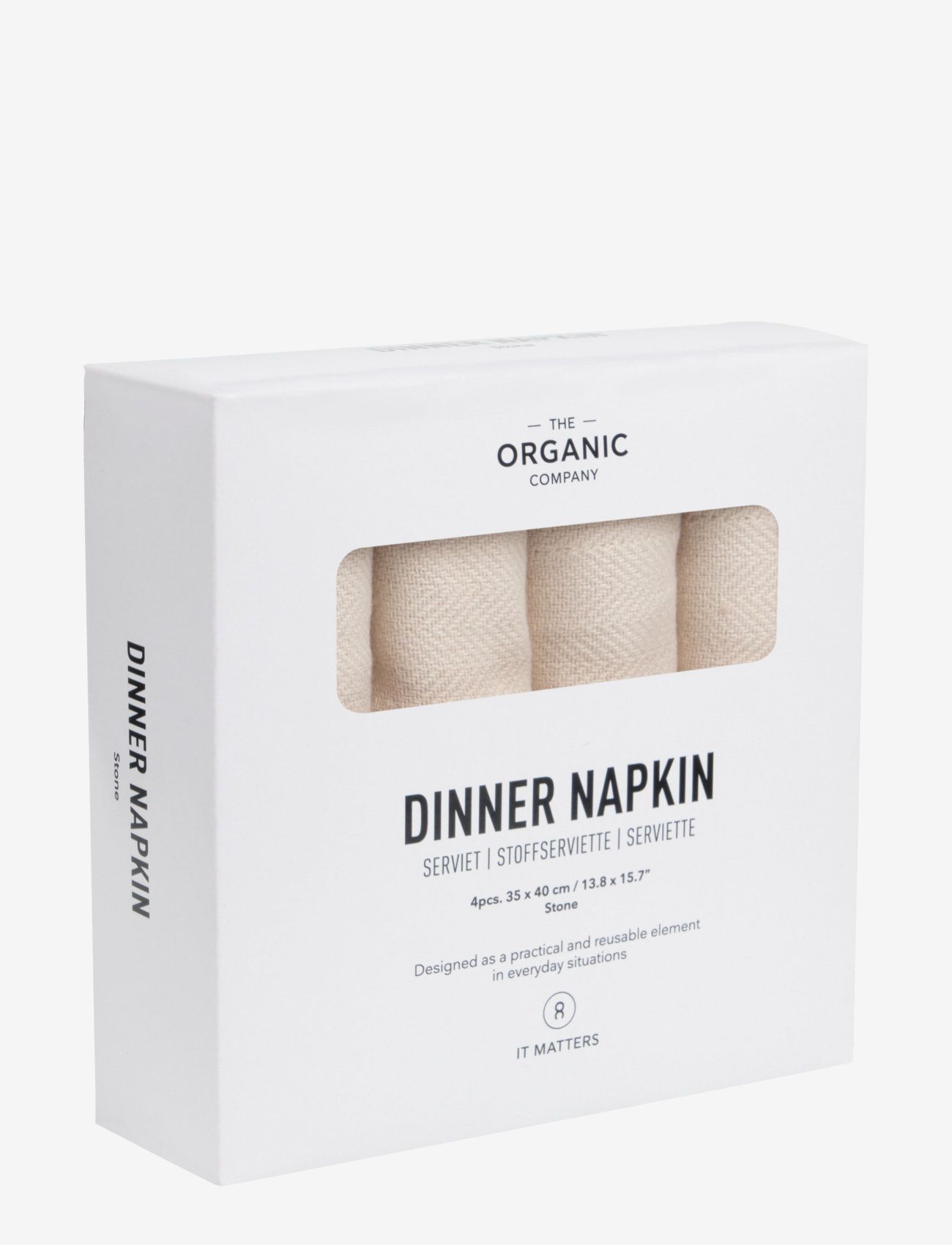The Organic Company - Dinner Napkins - lín- og bómullar servíettur - 202 stone - 3