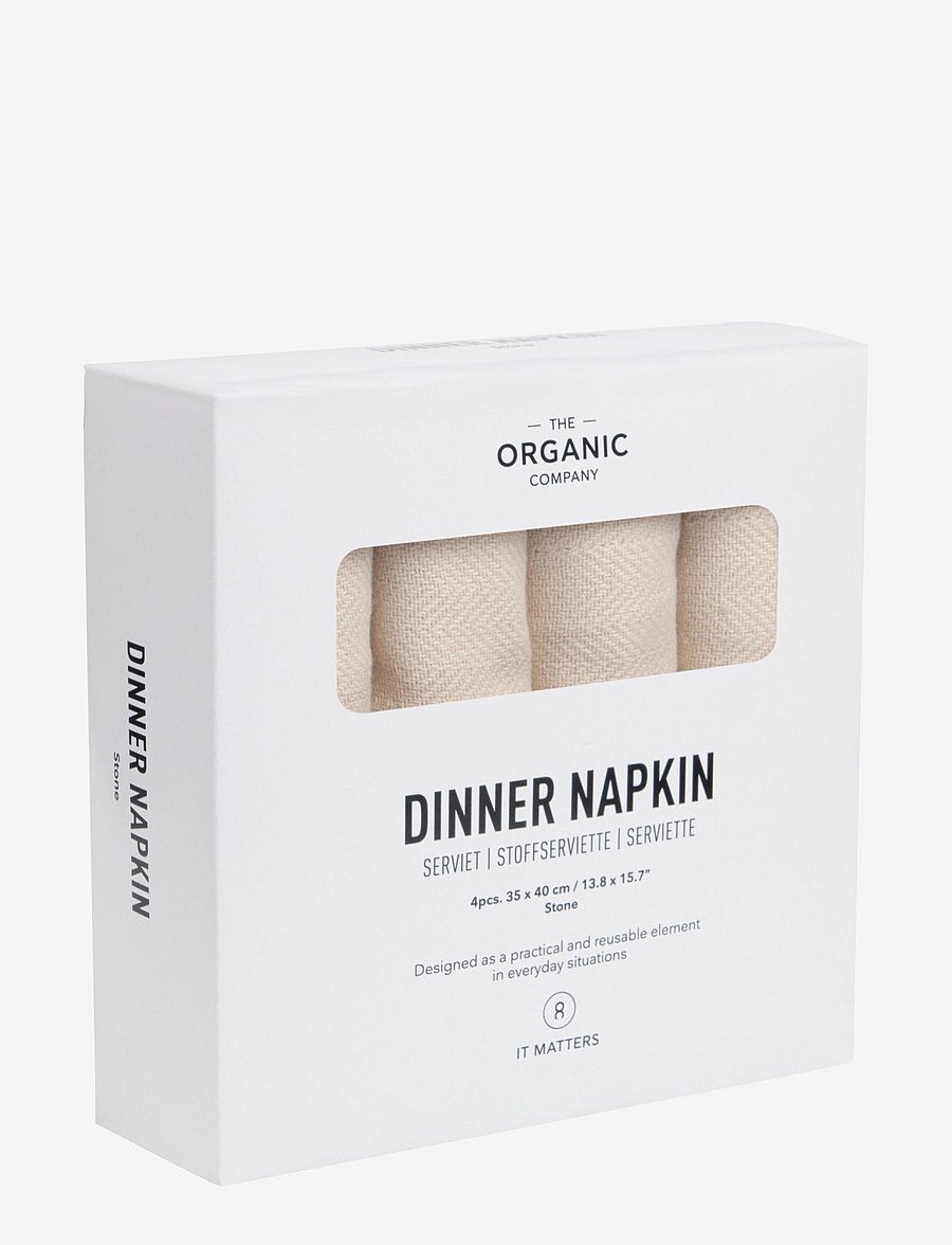 The Organic Company - Dinner Napkins - lín- og bómullar servíettur - 202 stone - 3