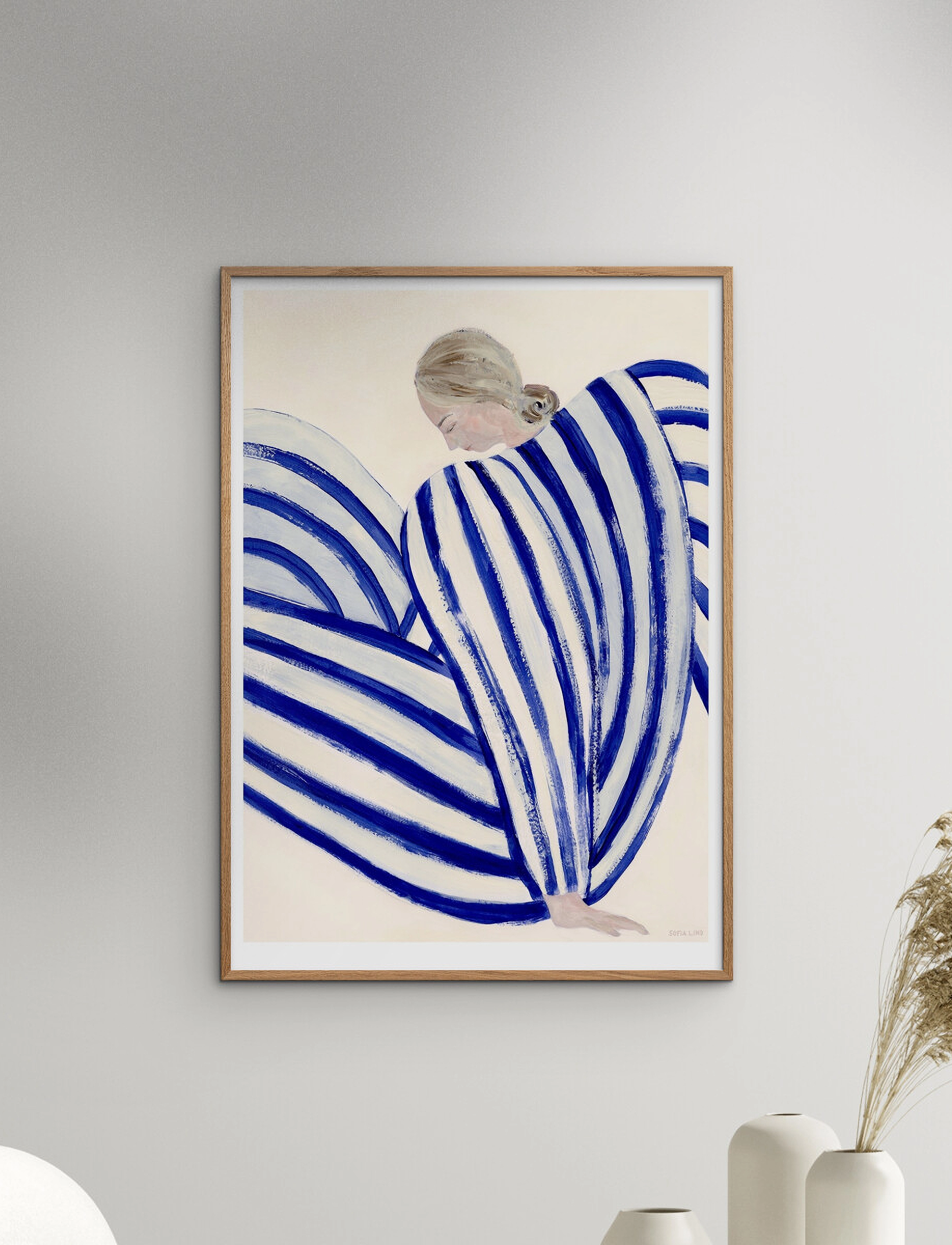 The Poster Club Blue Stripe At Concorde, 50X70 cm, Posters, Blau - Illustrations, Homeware