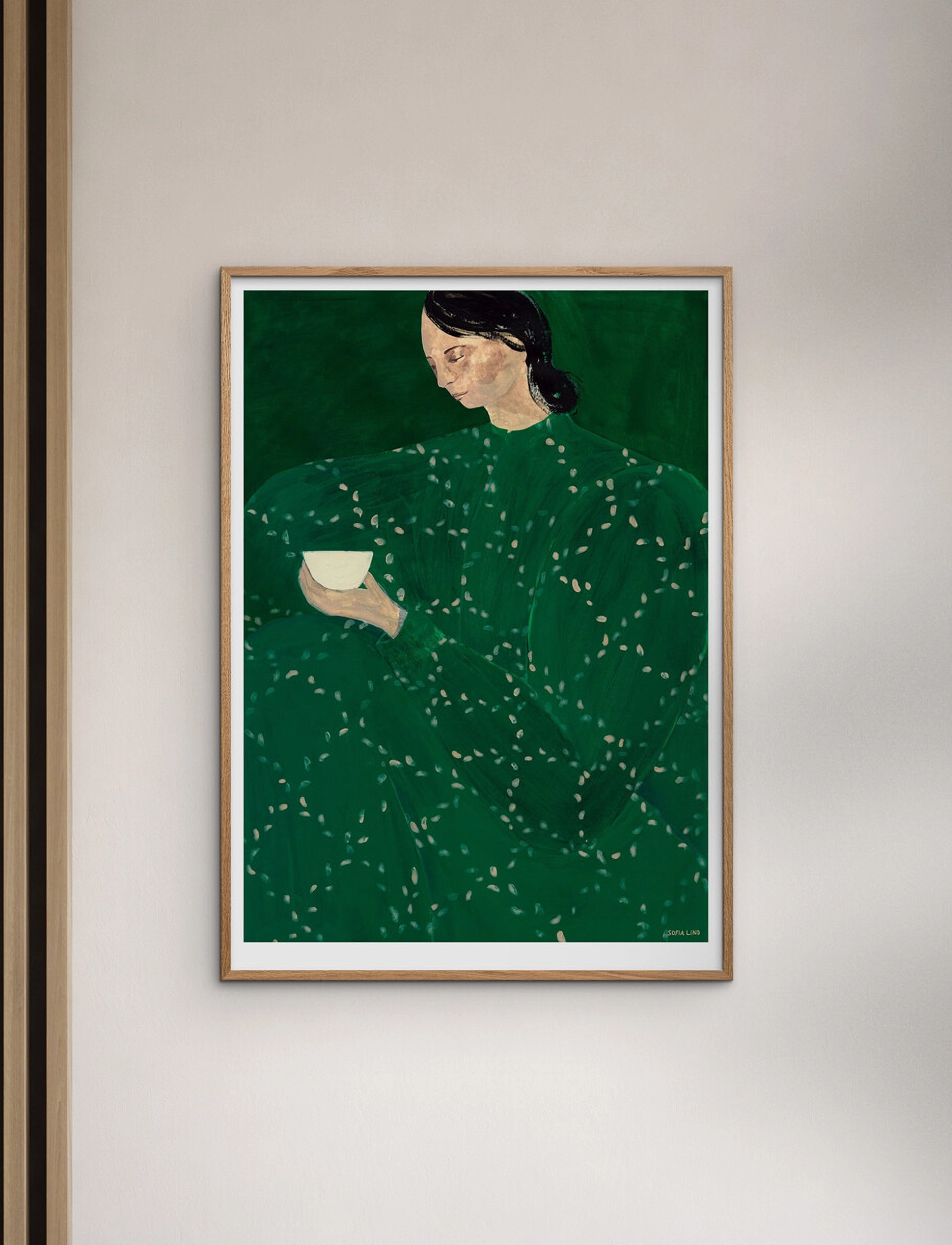 The Poster Club Coffee Alone At Place De Clichy, 50X70 cm, Posters, Grün - Illustrations, Homeware