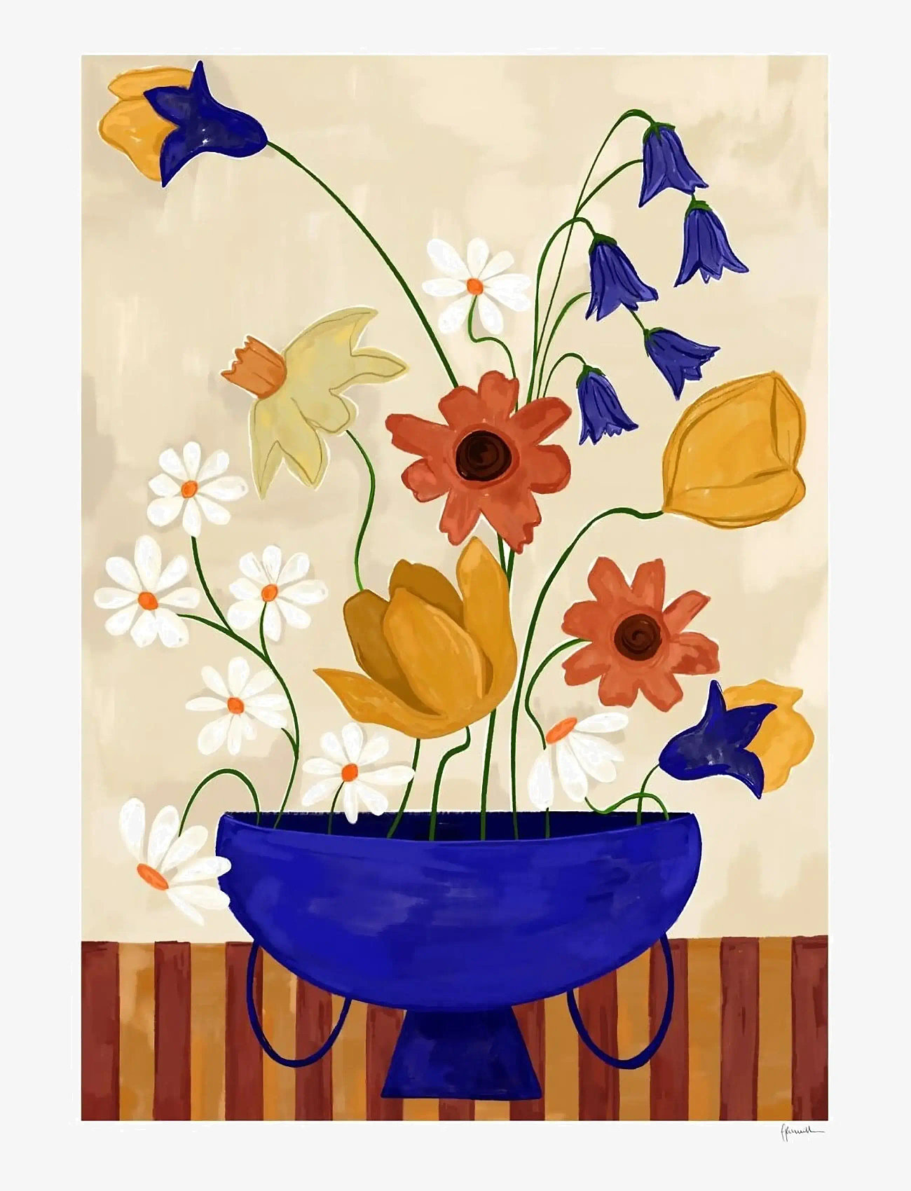 The Poster Club - The Poster Club x Frankie Penwill - Colourful Bunch in Blue Vase - botaanika - multi - 0