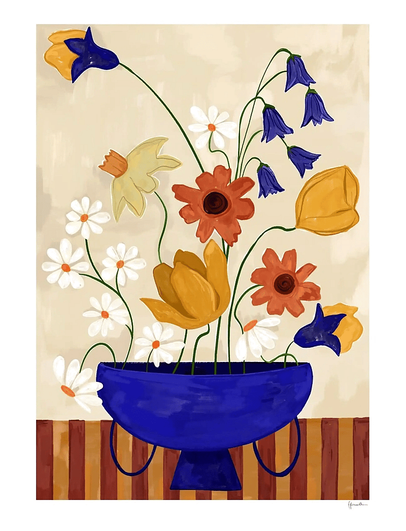 The Poster Club - The Poster Club x Frankie Penwill - Colourful Bunch in Blue Vase - botaanika - multi - 0