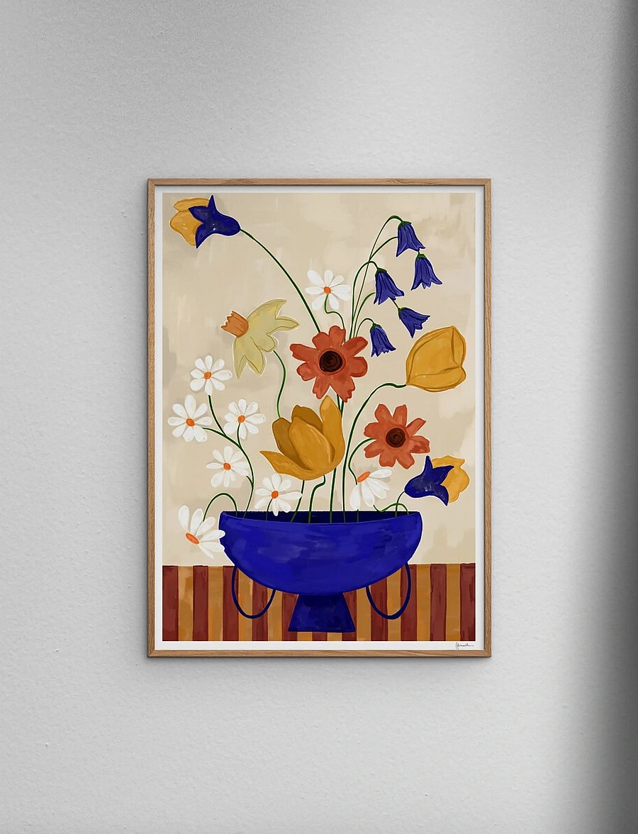 The Poster Club - The Poster Club x Frankie Penwill - Colourful Bunch in Blue Vase - botanik - multi - 0