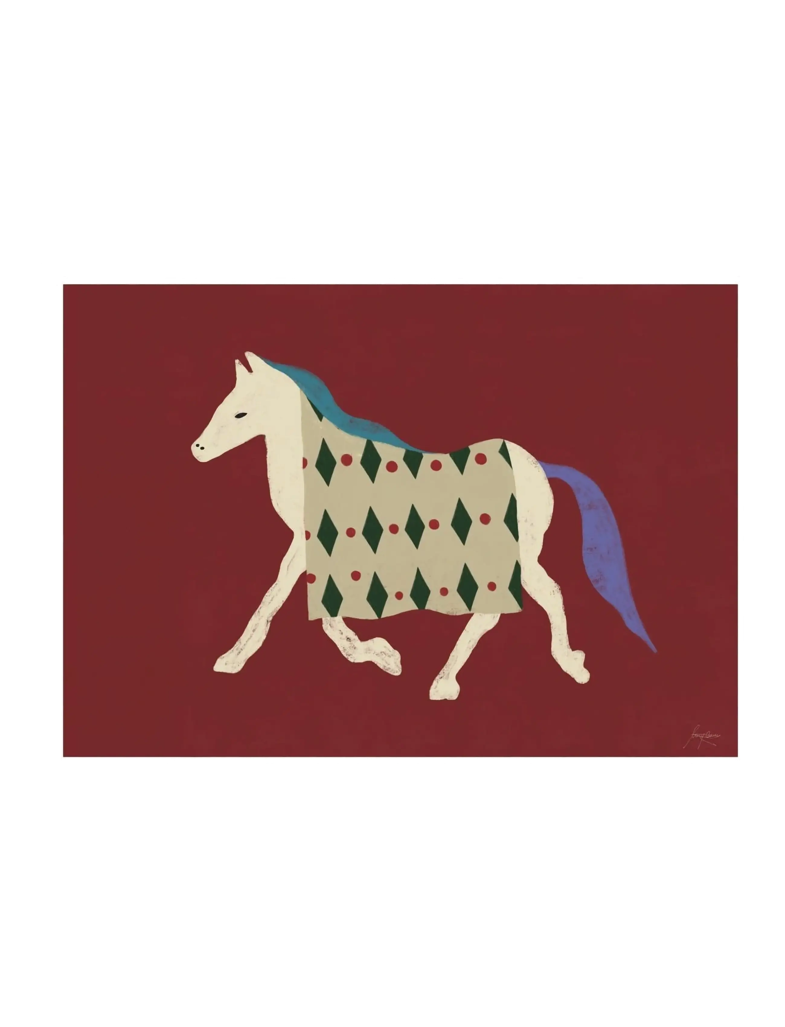 The Poster Club X Lucrecia Rey Caro Horse Bordo, Dyr, Bordeaux, Str: 50X 70CM