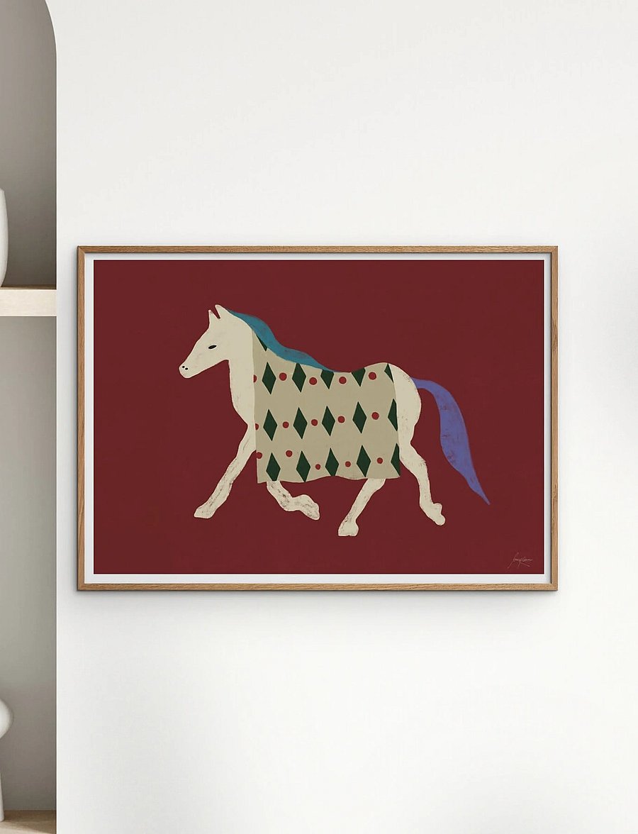 The Poster Club - The Poster Club x Lucrecia Rey Caro - Horse Bordo - tiere - red - 0
