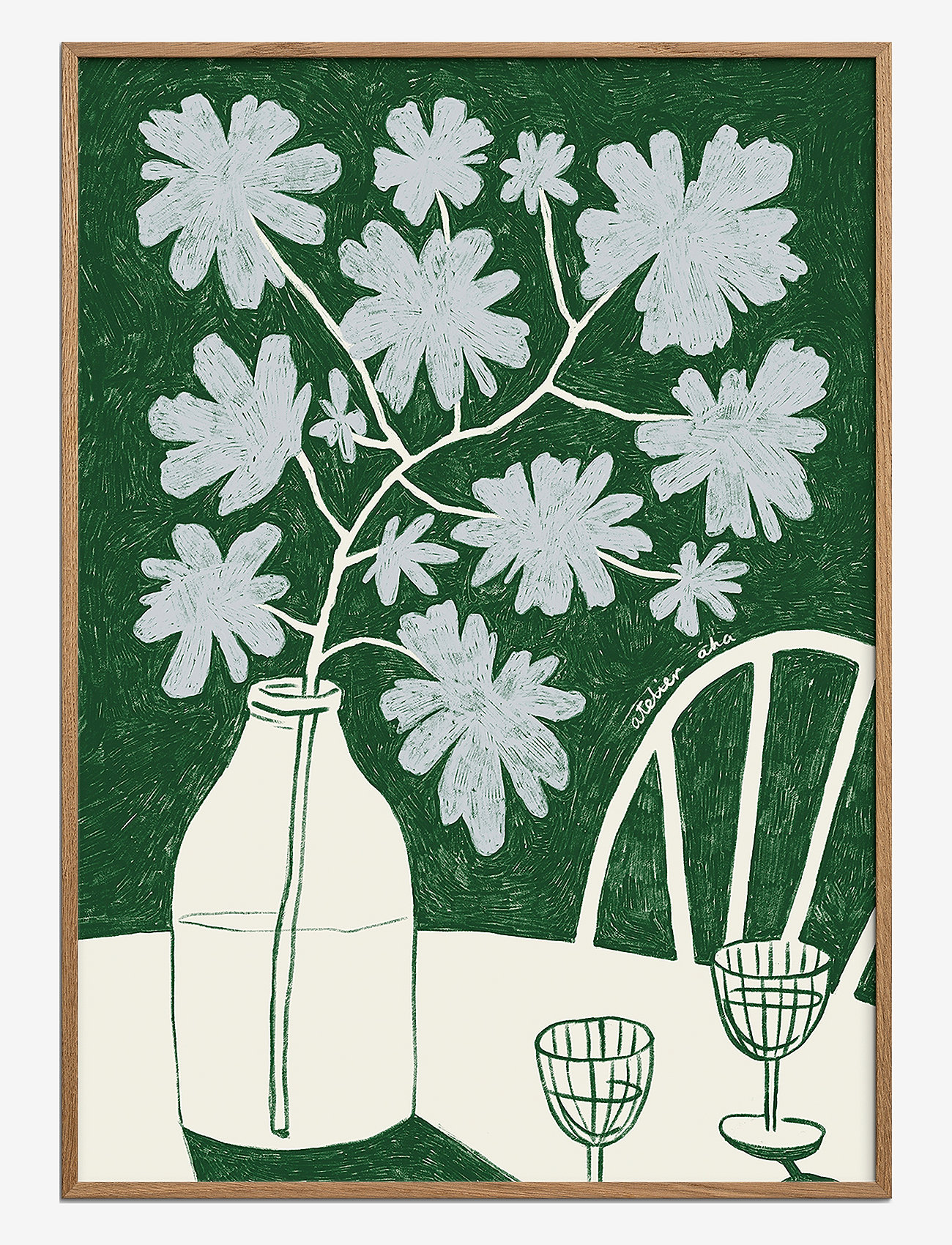 The Poster Club - TPC x Atelier Aha - Blue Flowers & Red Wine - botanical - multi - 0