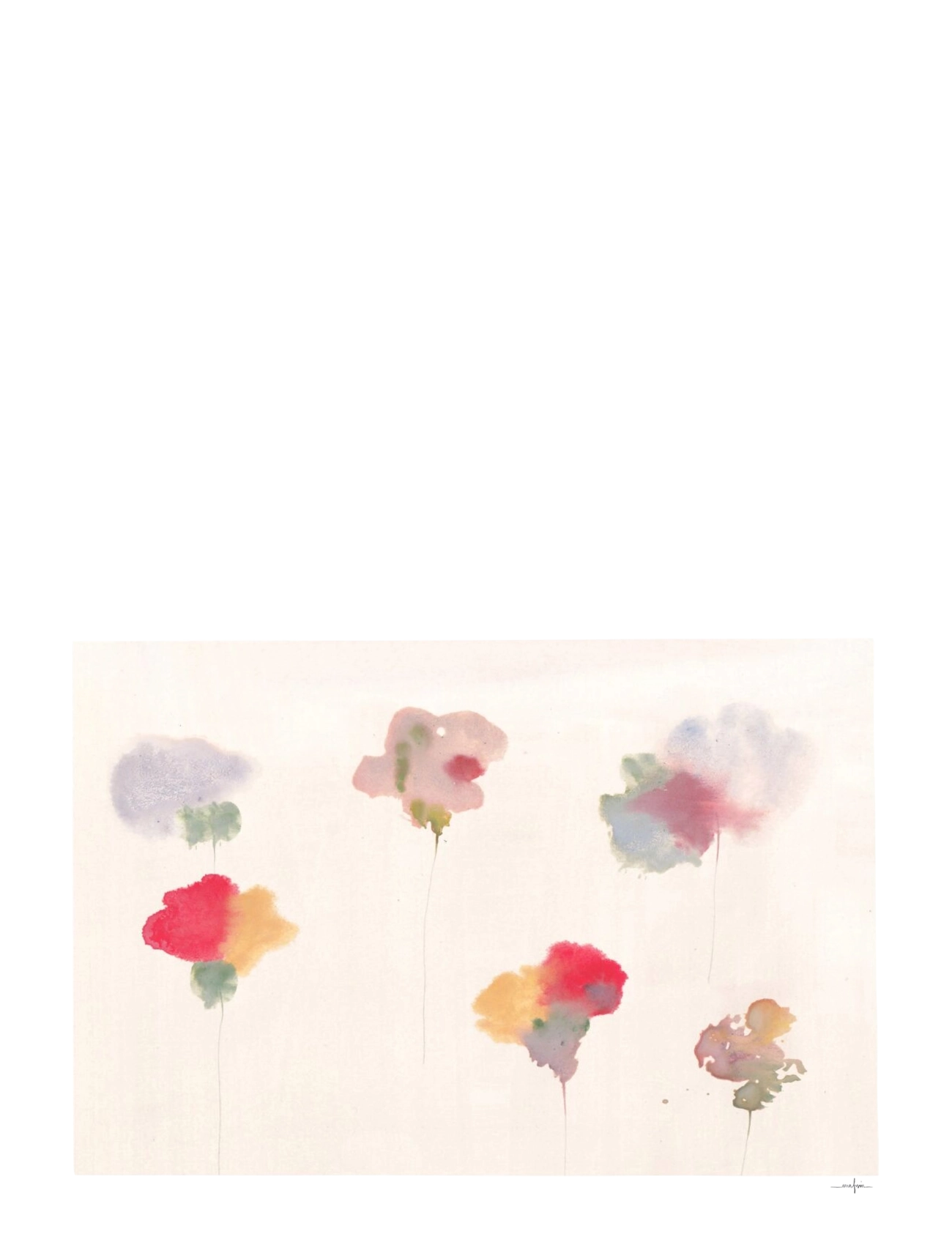 The Poster Club Sketch of Flowers - Visa allt - MULTI-COLOURED / cream