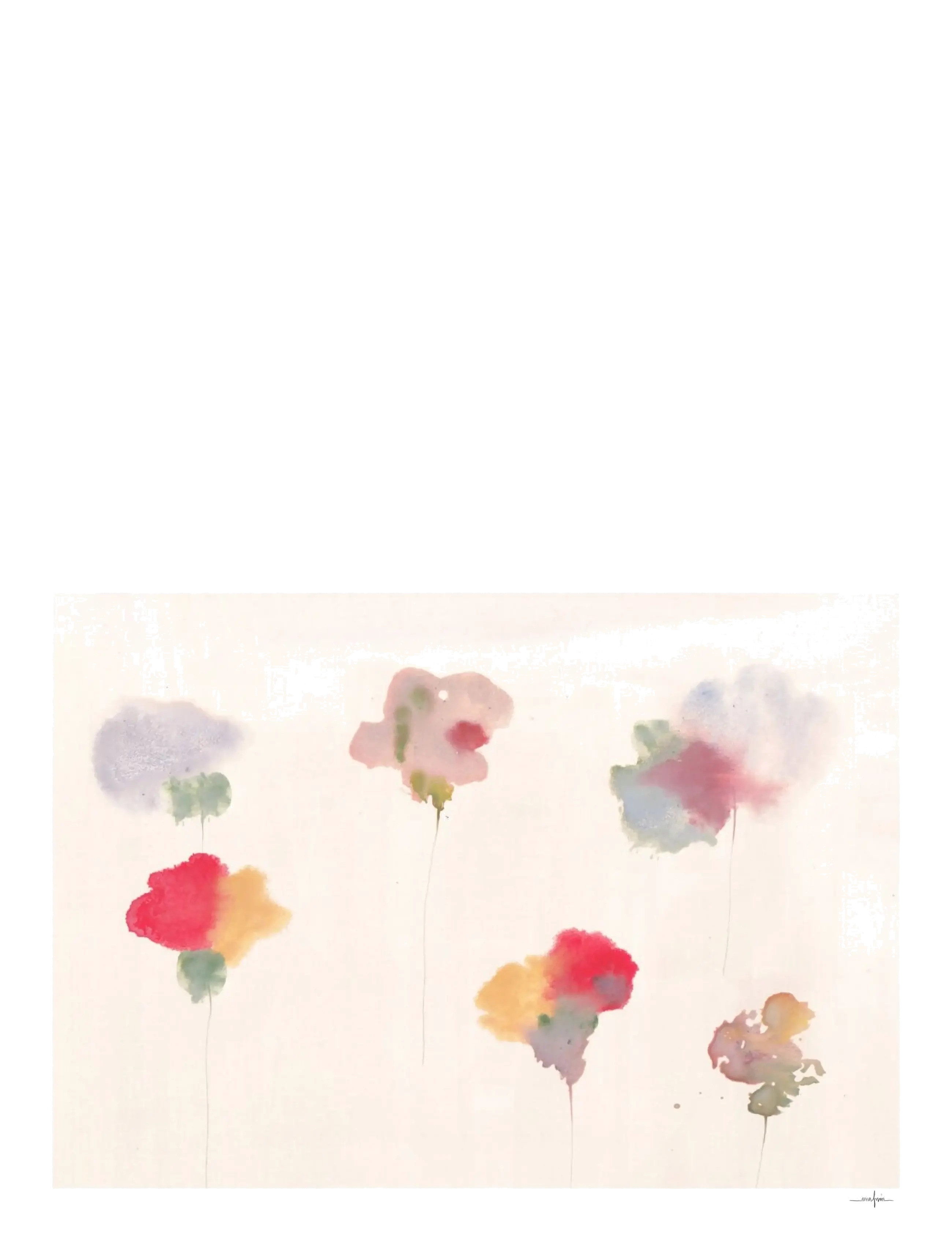 The Poster Club Sketch of Flowers - The Poster Club - MULTI-COLOURED / cream