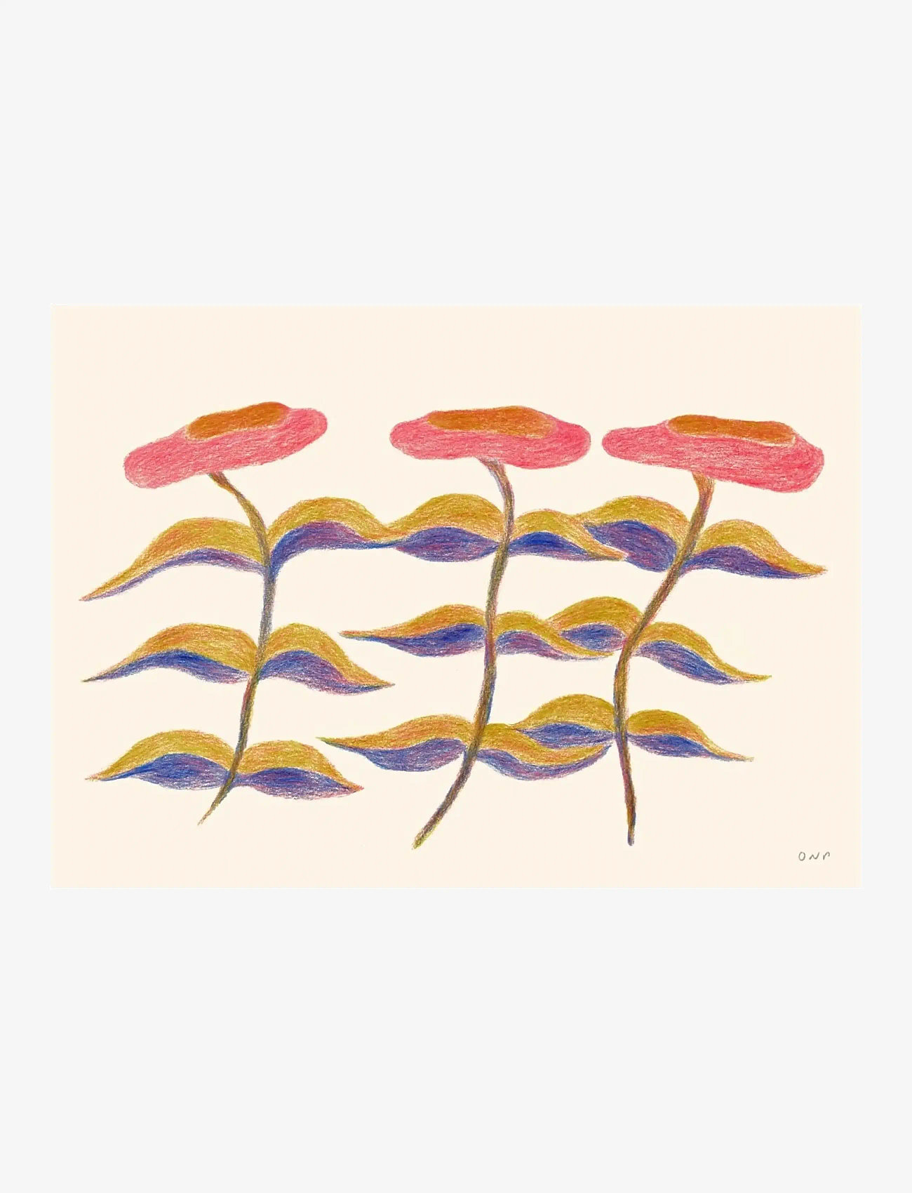 The Poster Club - The Poster Club x Ojuna Njama Petersen - Three Flowers - botanik - beige - 0