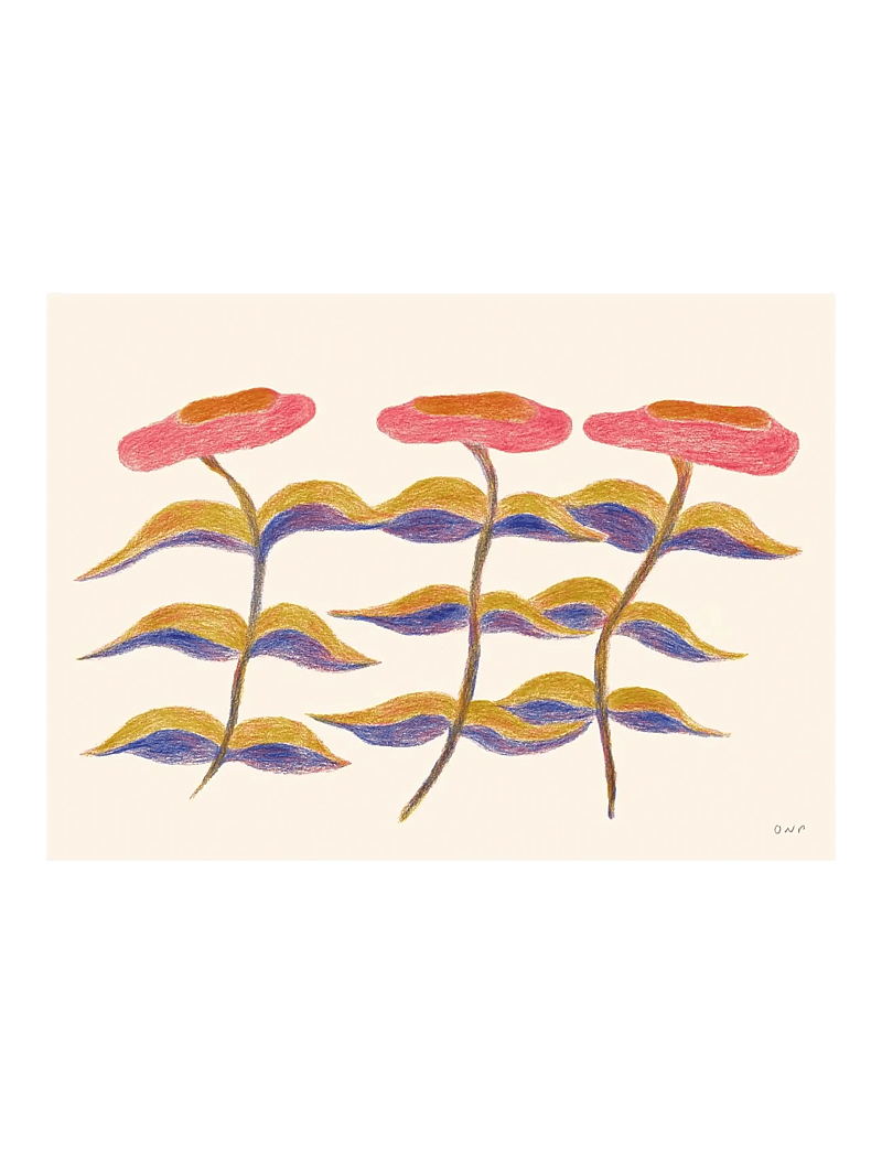 The Poster Club - The Poster Club x Ojuna Njama Petersen - Three Flowers - botanik - beige - 0