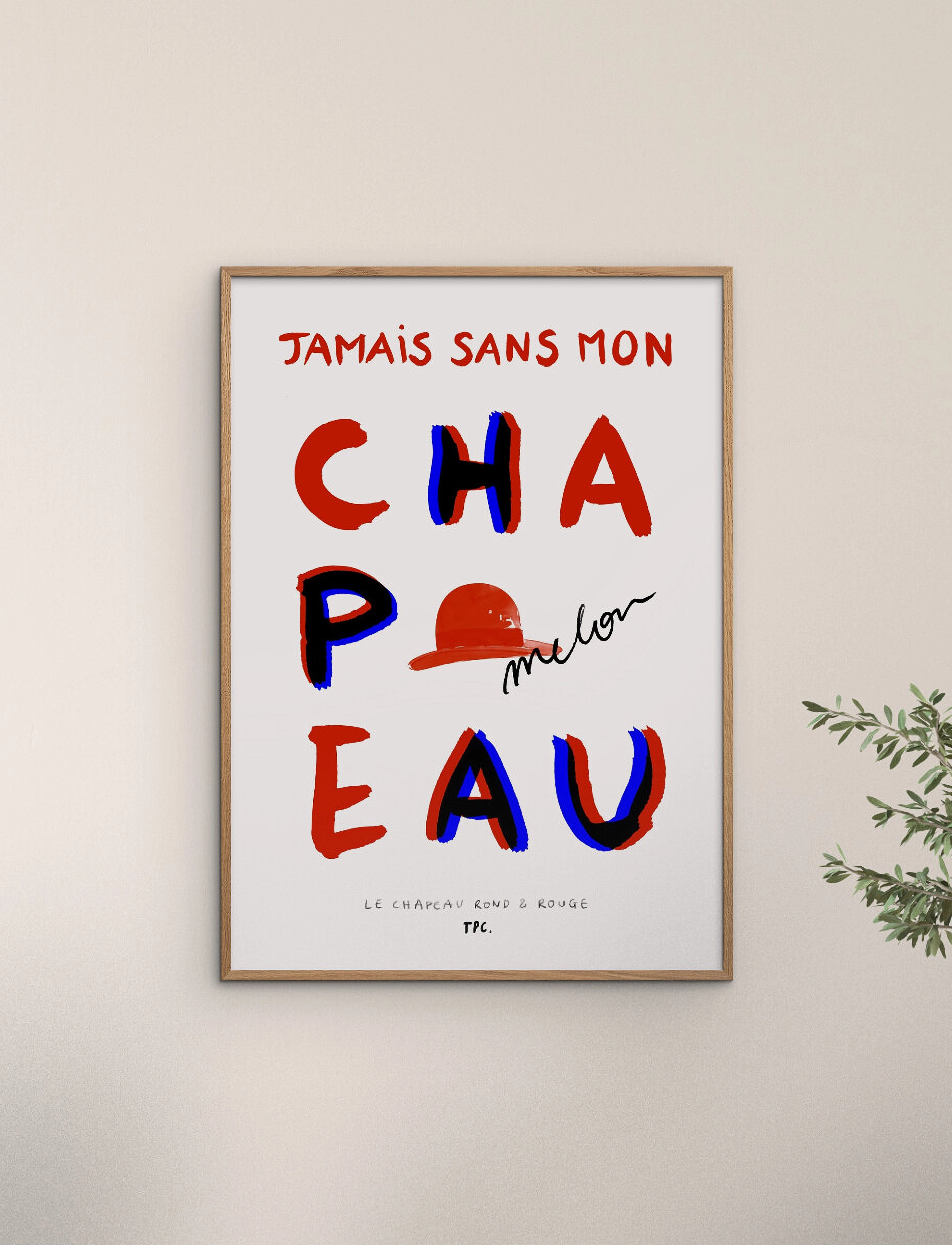 The Poster Club Tpc X Another Art Project - Le Chapeau Rond & Rouge, 50X70 cm, Multi/patterned, Plakater > Gallerivægge, Unisex
