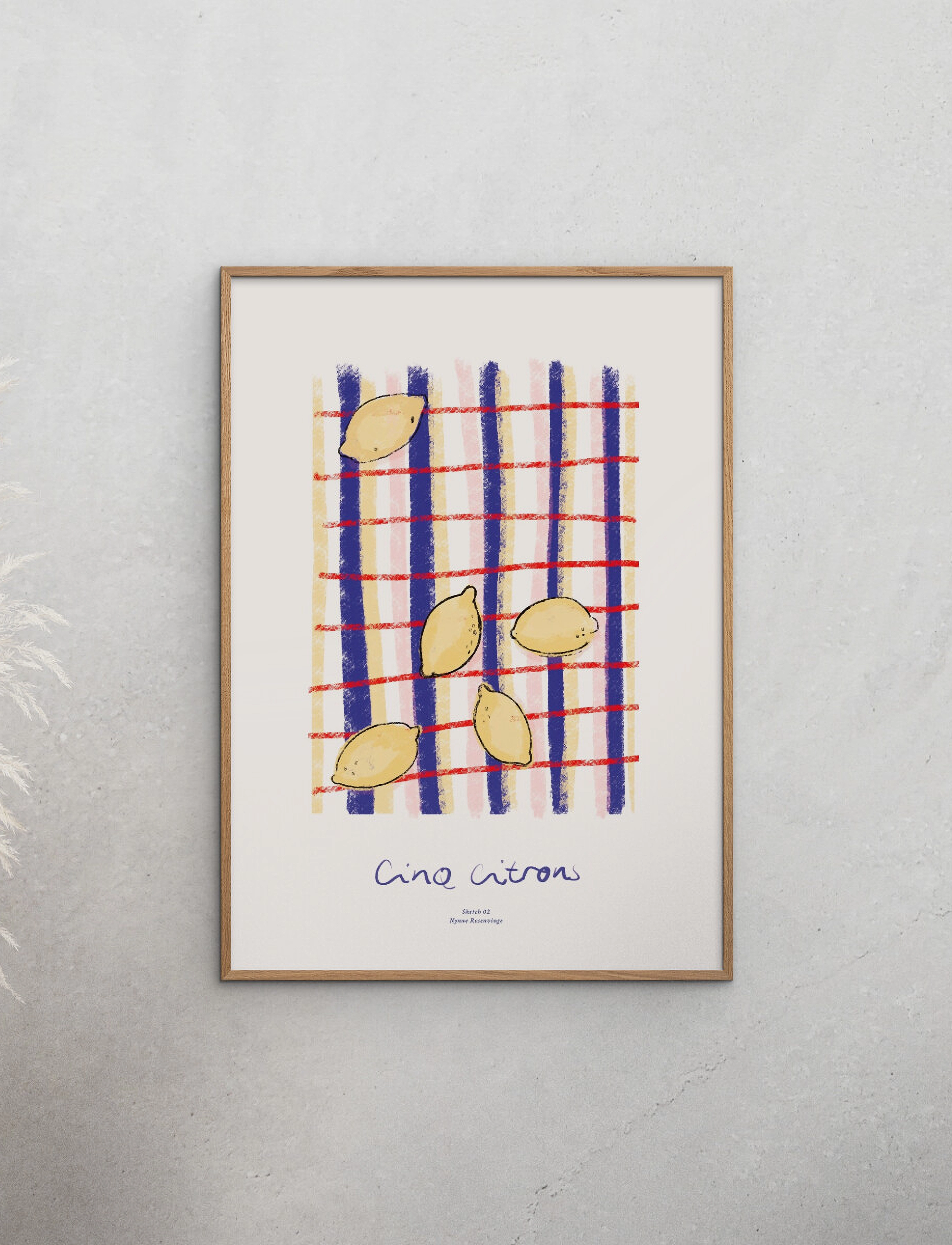 The Poster Club Tpc X Nynne Rosenvinge Cinq Citrons, 50X70 cm, Posters, Mehrfarbig/gemustert - Food, Homeware