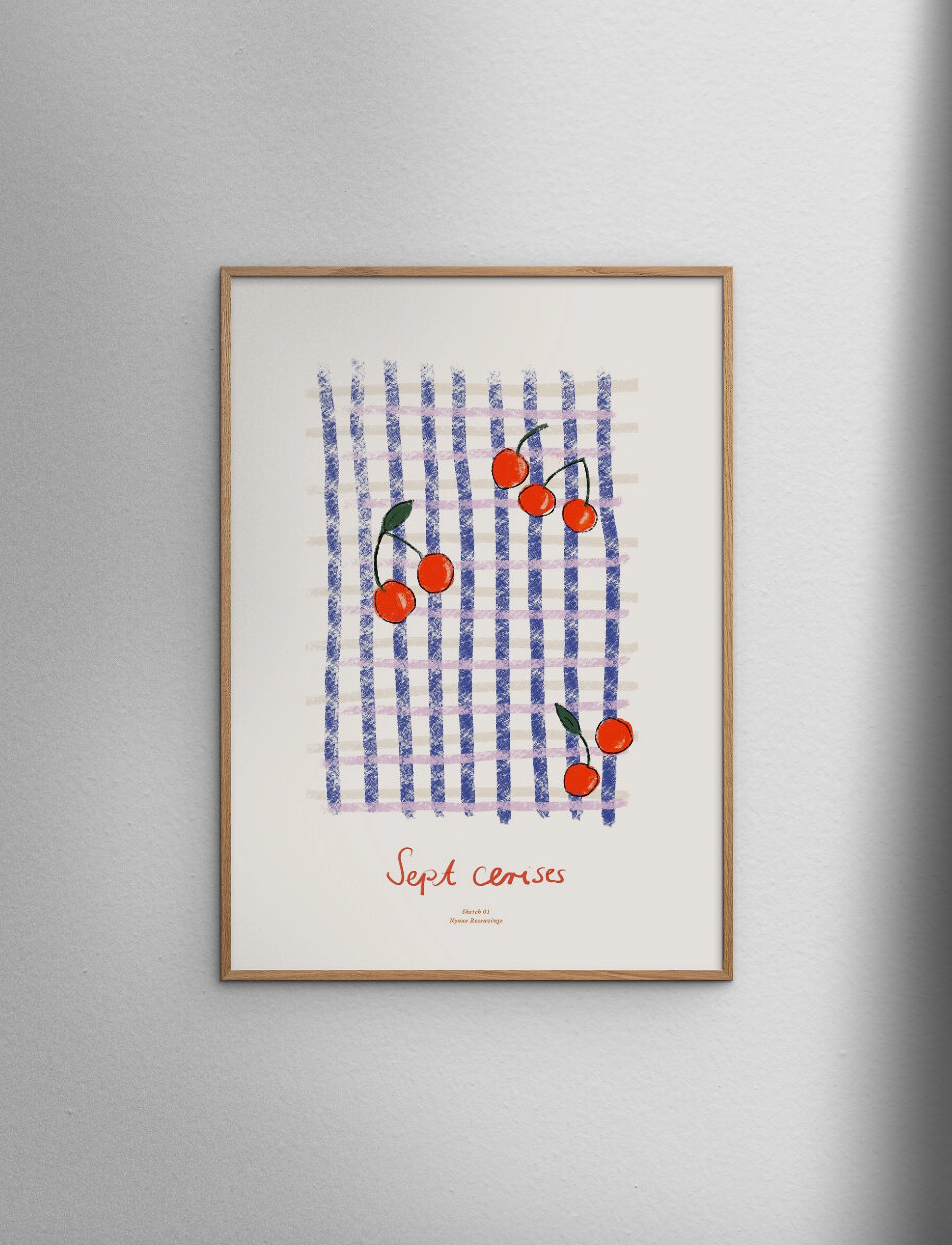 The Poster Club Tpc X Nynne Rosenvinge Sept Cerises, 50X70 cm, Posters, Mehrfarbig/gemustert - Food, Homeware