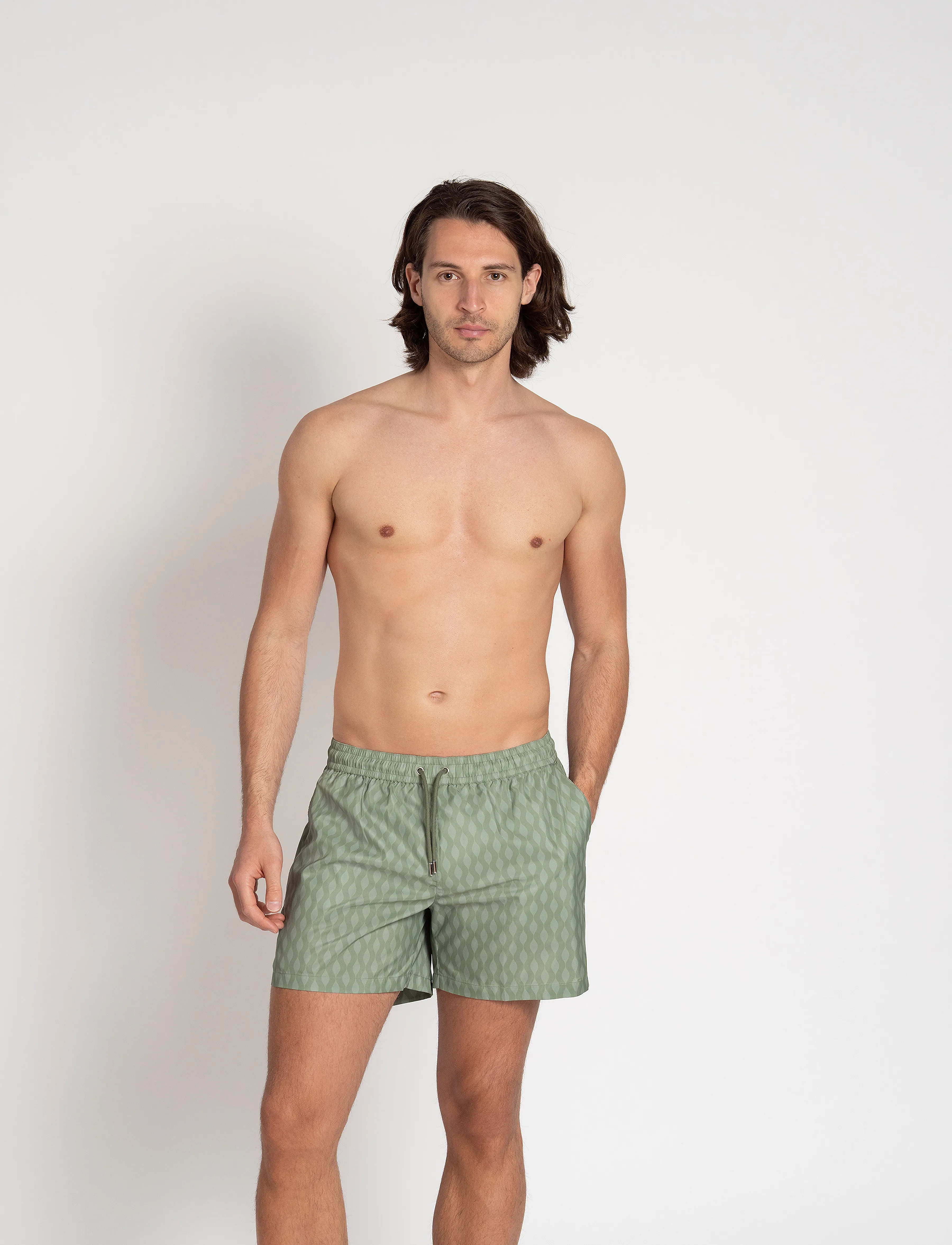 The Resort Co. - Classic Swim Shorts Green Waves - green waves - 3