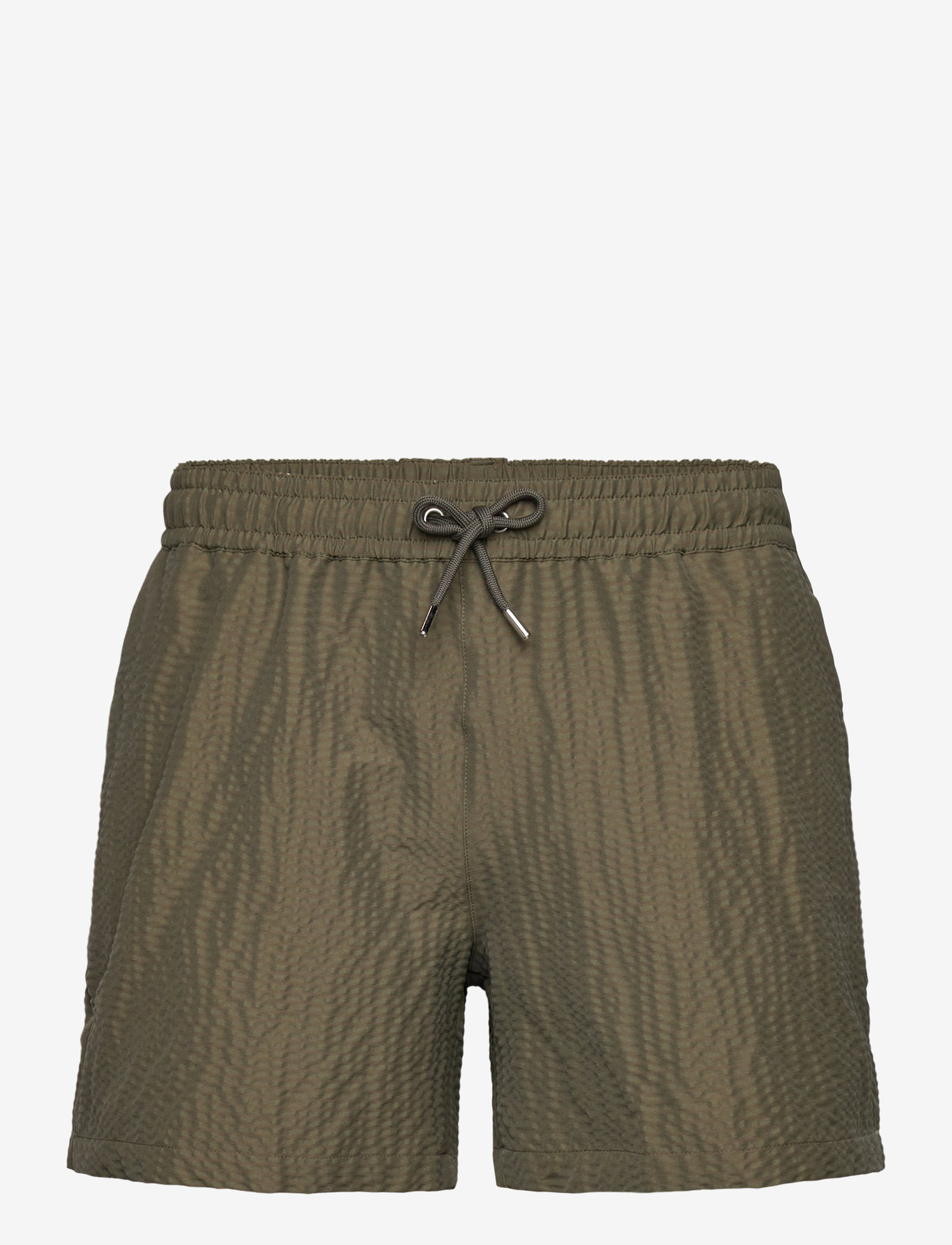 The Resort Co. - Classic Swim Shorts Olive Seersucker - olive - 1