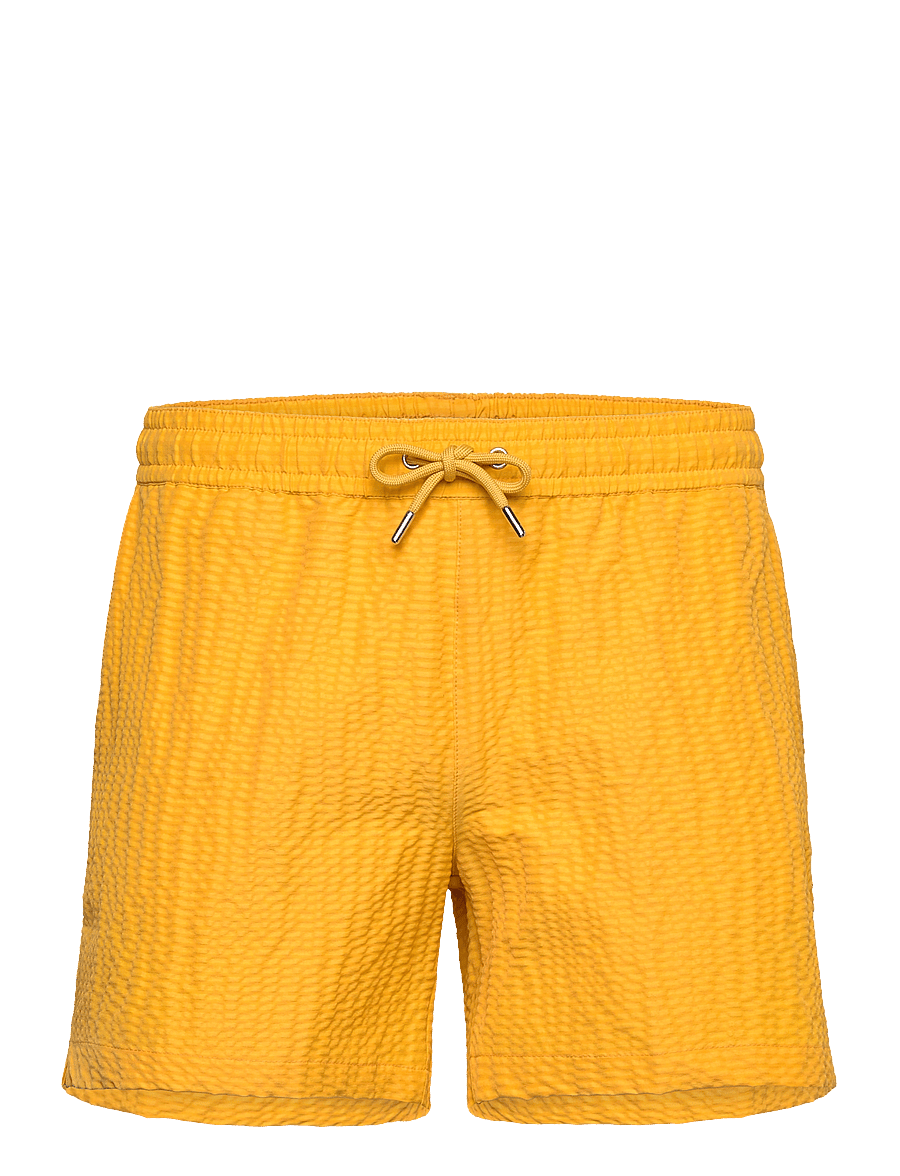The Resort Co. - Classic Swim Shorts Yellow Seersucker - shorts de bain - yellow - 1