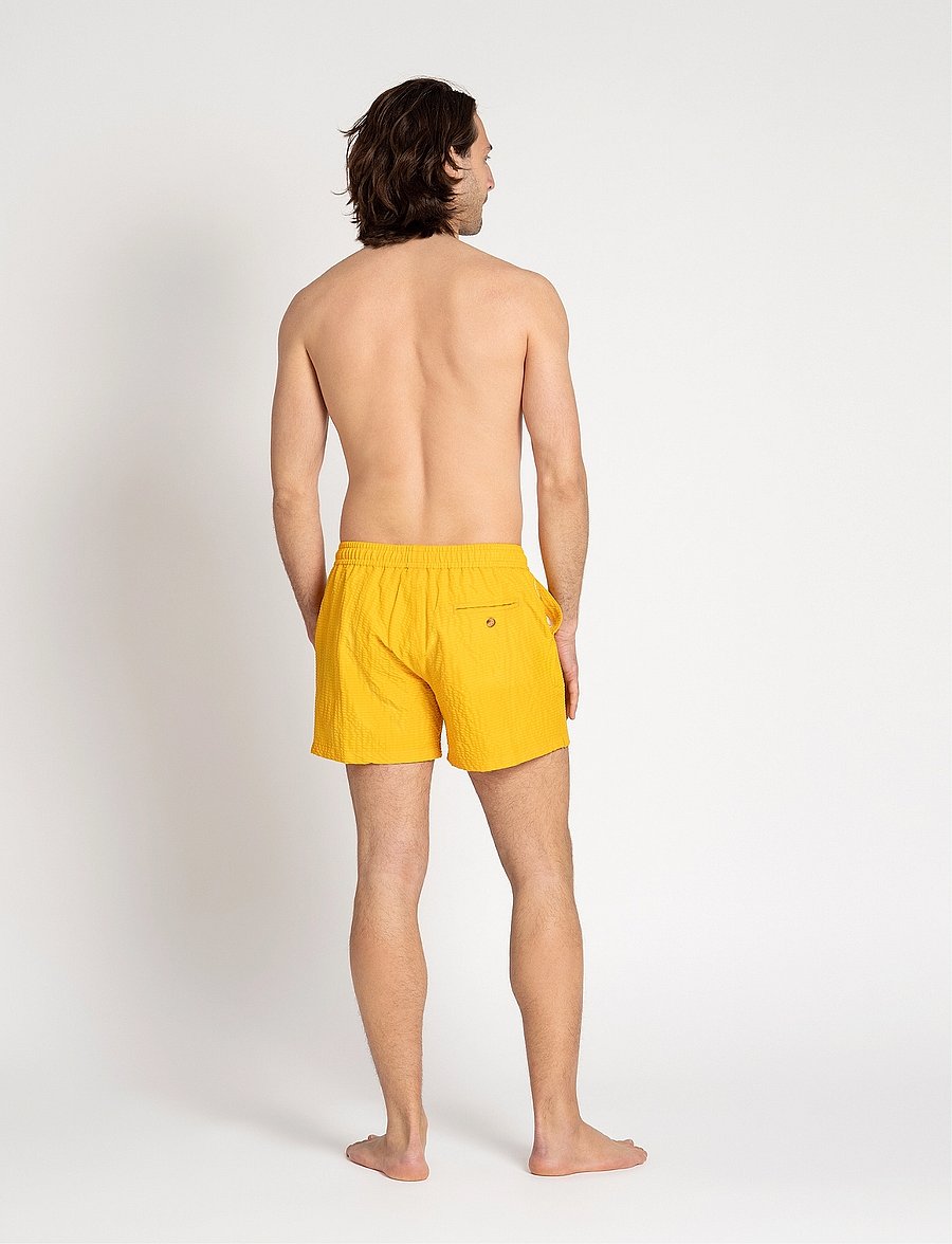 The Resort Co. - Classic Swim Shorts Yellow Seersucker - shorts de bain - yellow - 4
