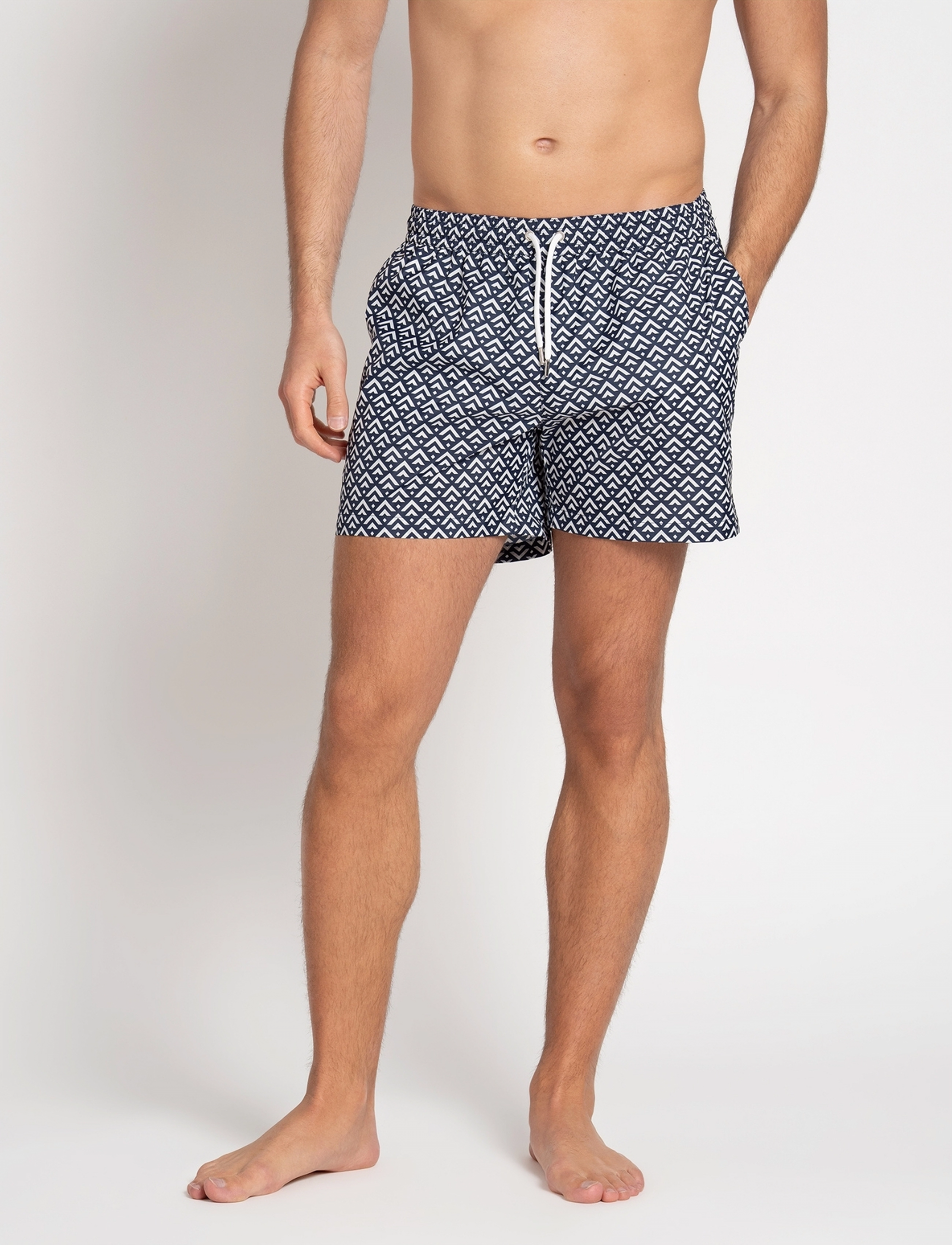 The Resort Co. - Classic Swim Shorts Navy Chevron - navy chevron - 3