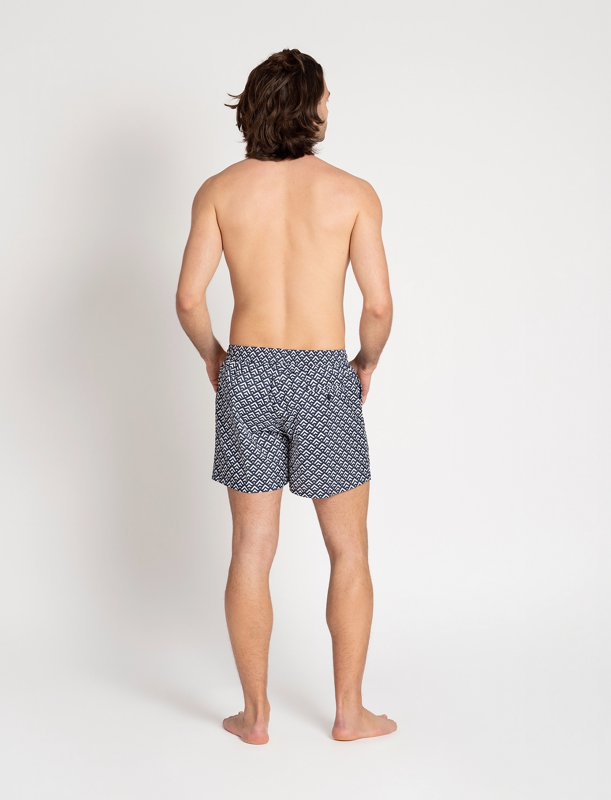 The Resort Co. - Classic Swim Shorts Navy Chevron - navy chevron - 4