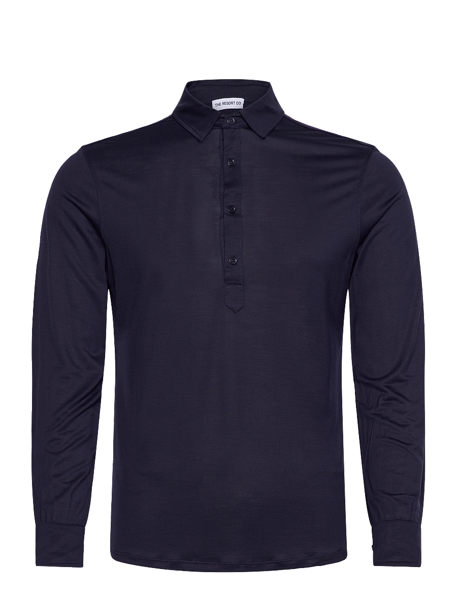 The Resort Co. - Lyocell Popover Navy - poloshirts - navy - 1