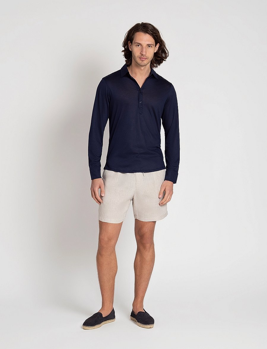 The Resort Co. - Lyocell Popover Navy - poloshirts - navy - 0