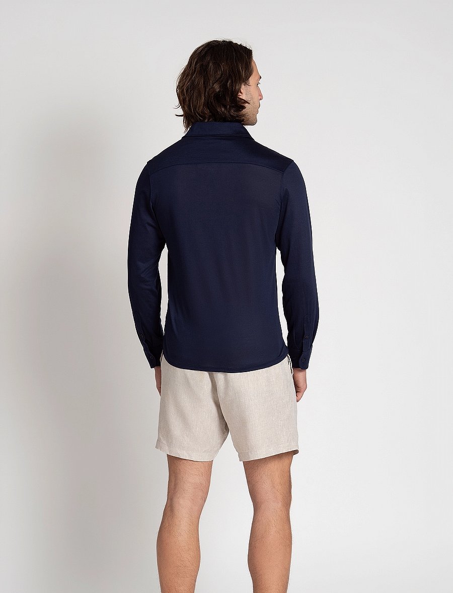 The Resort Co. - Lyocell Popover Navy - poloshirts - navy - 4