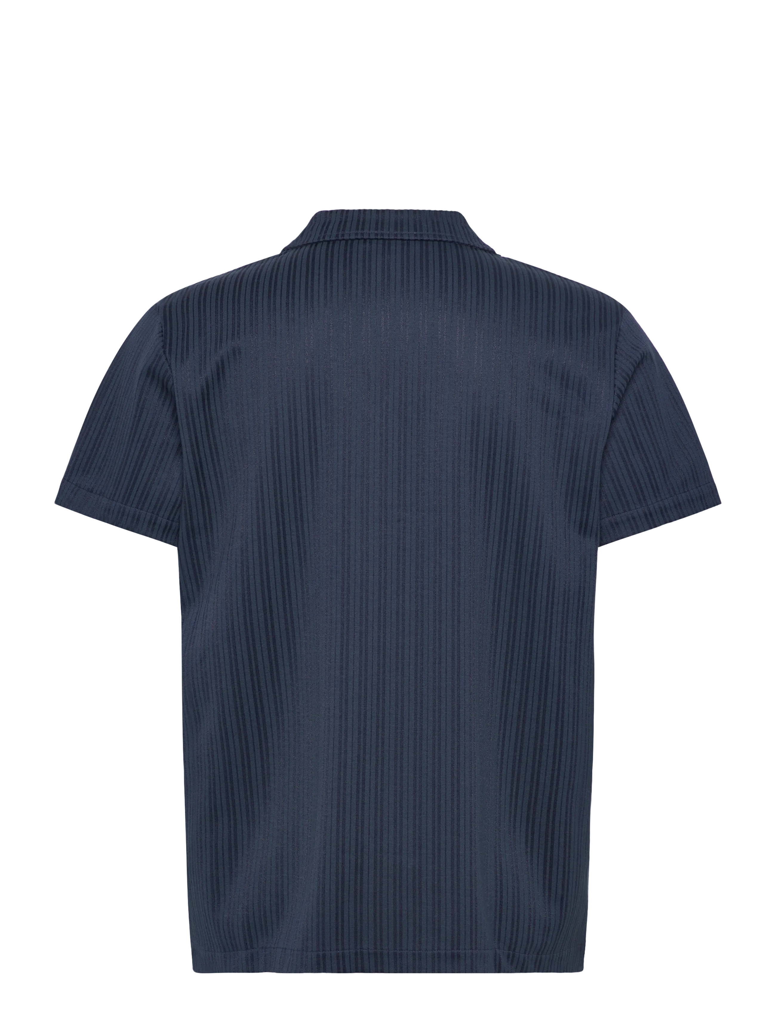 The Resort Co. - Jacquard Resort Shirt Navy - kurzarmhemden - navy - 1