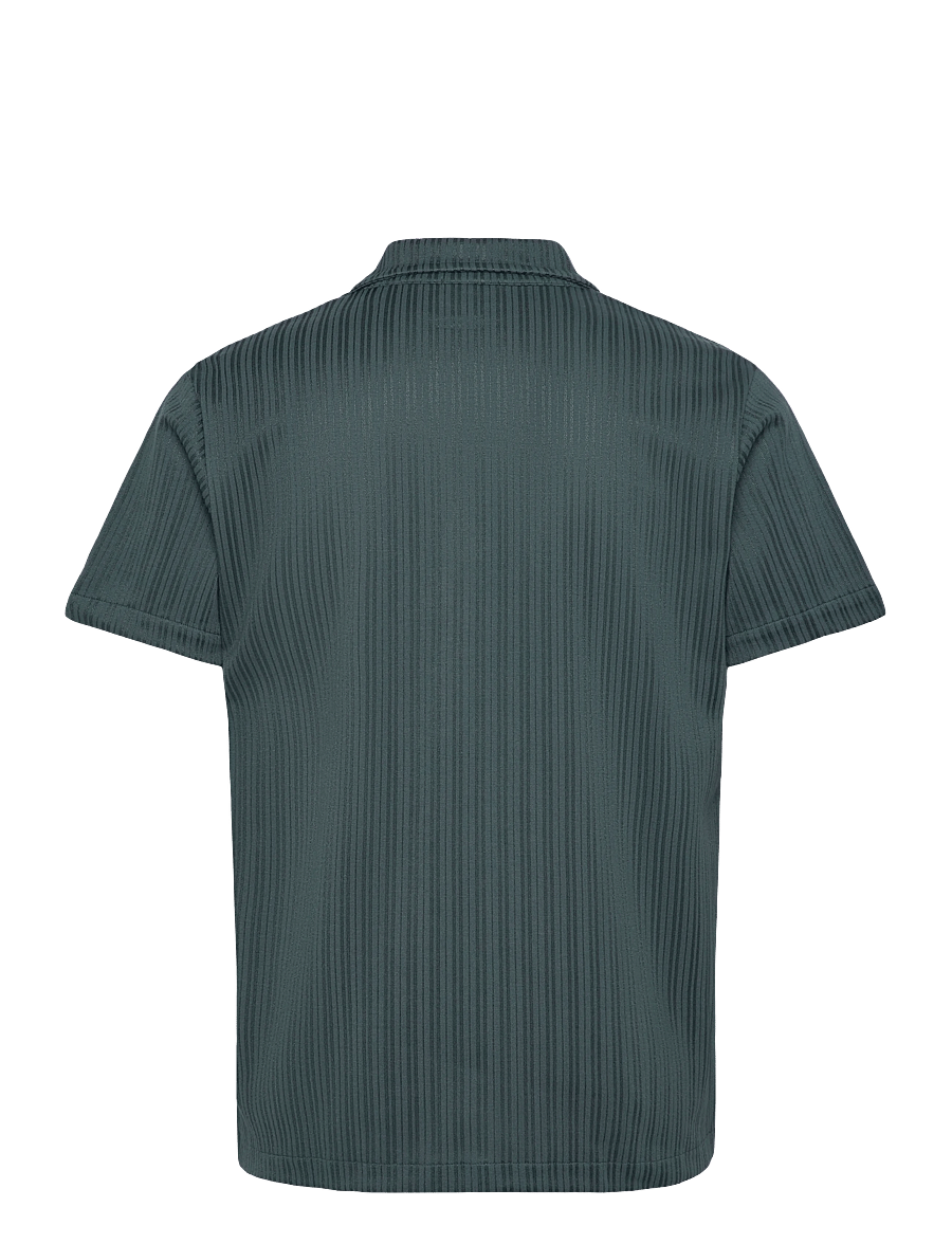 The Resort Co. - Jacquard Resort Shirt Juniper Green - kurzarmhemden - juniper green - 2