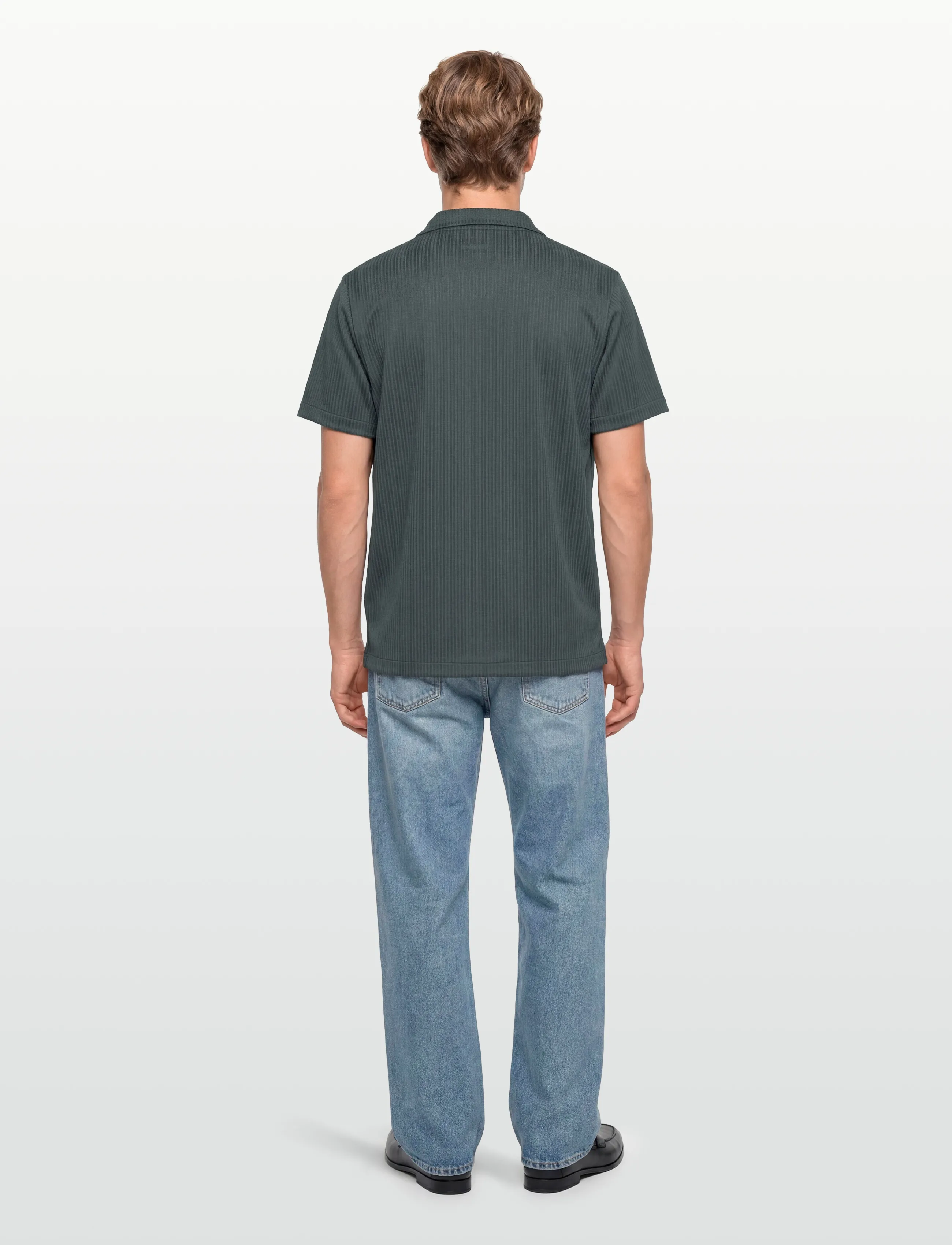 The Resort Co. - Jacquard Resort Shirt Juniper Green - kortærmede skjorter - juniper green - 4