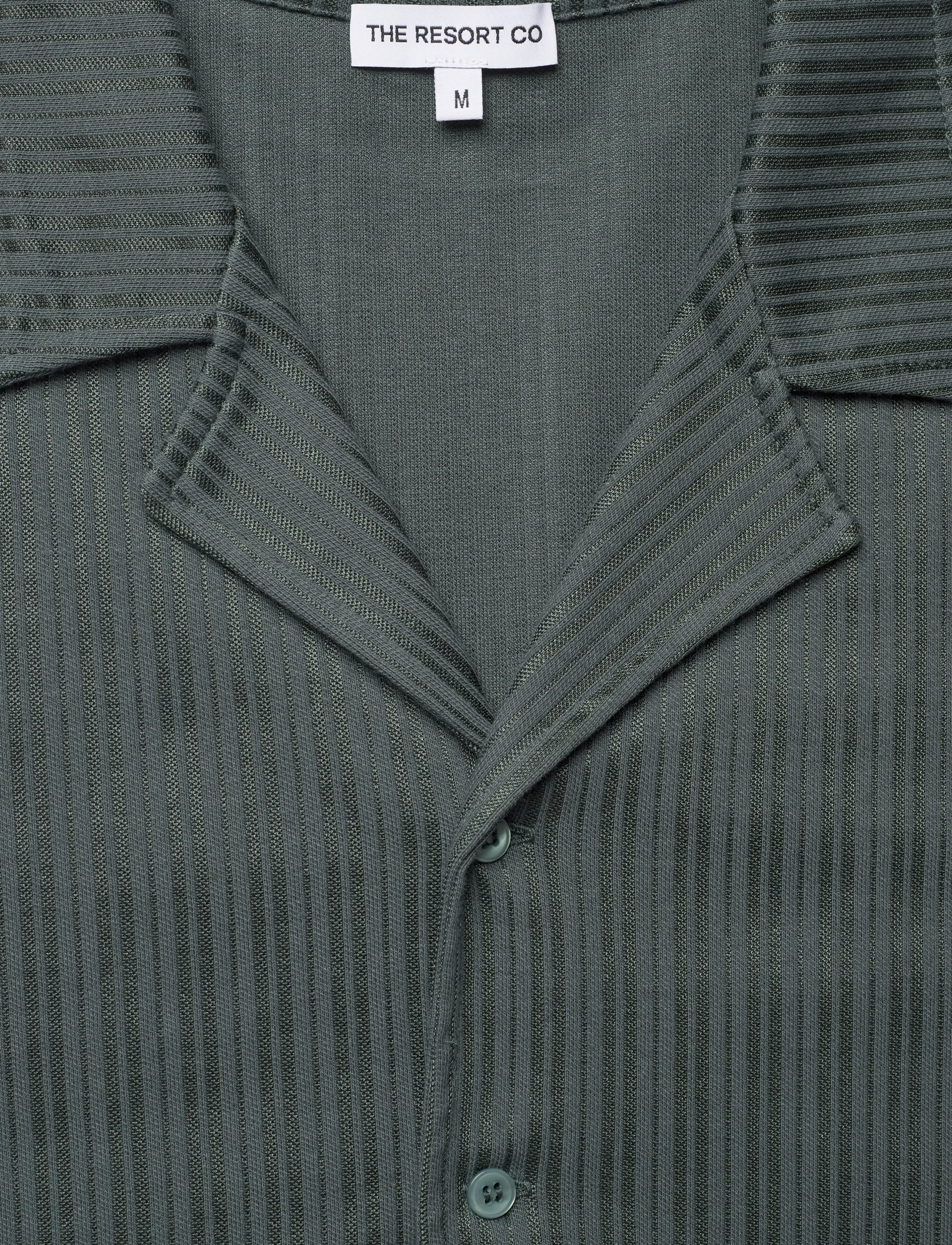 The Resort Co. - Jacquard Resort Shirt Juniper Green - overhemden met korte mouw - juniper green - 2