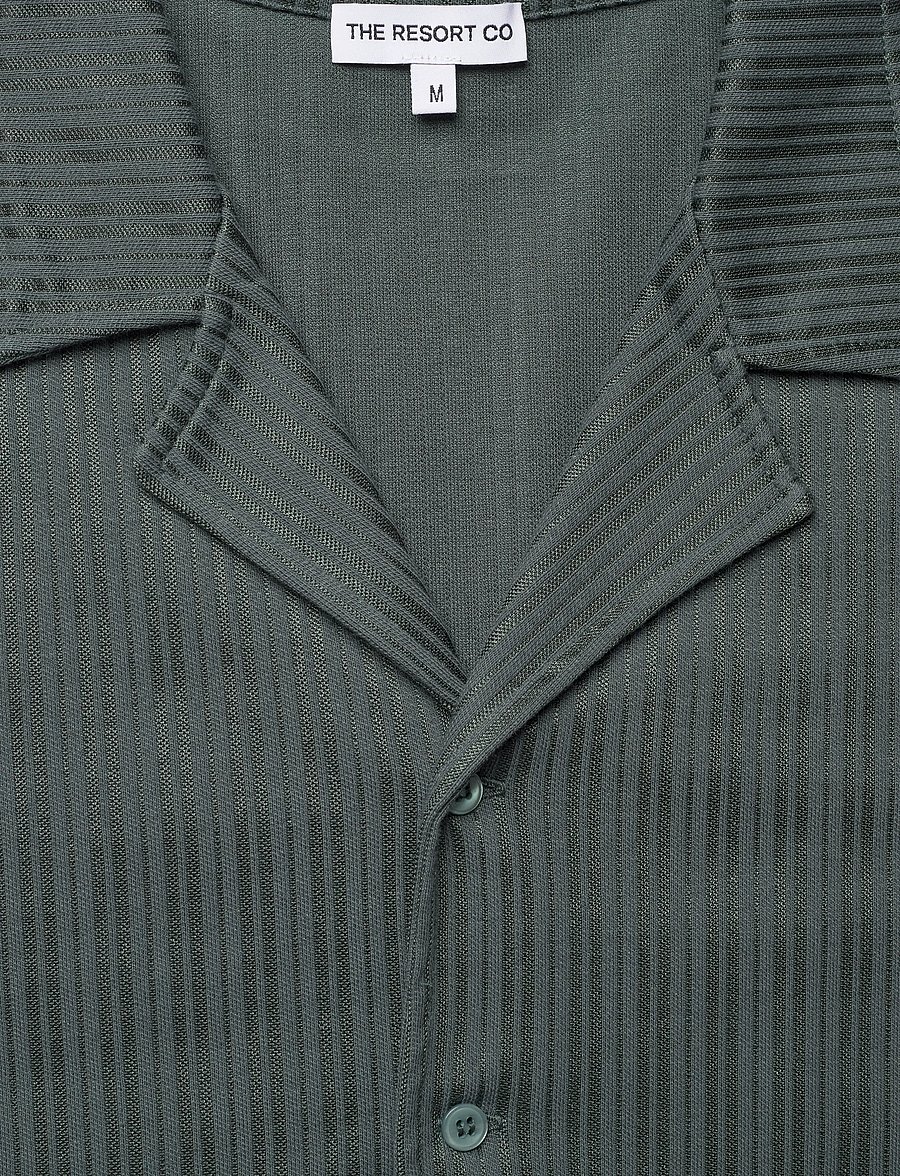 The Resort Co. - Jacquard Resort Shirt Juniper Green - overhemden met korte mouw - juniper green - 2