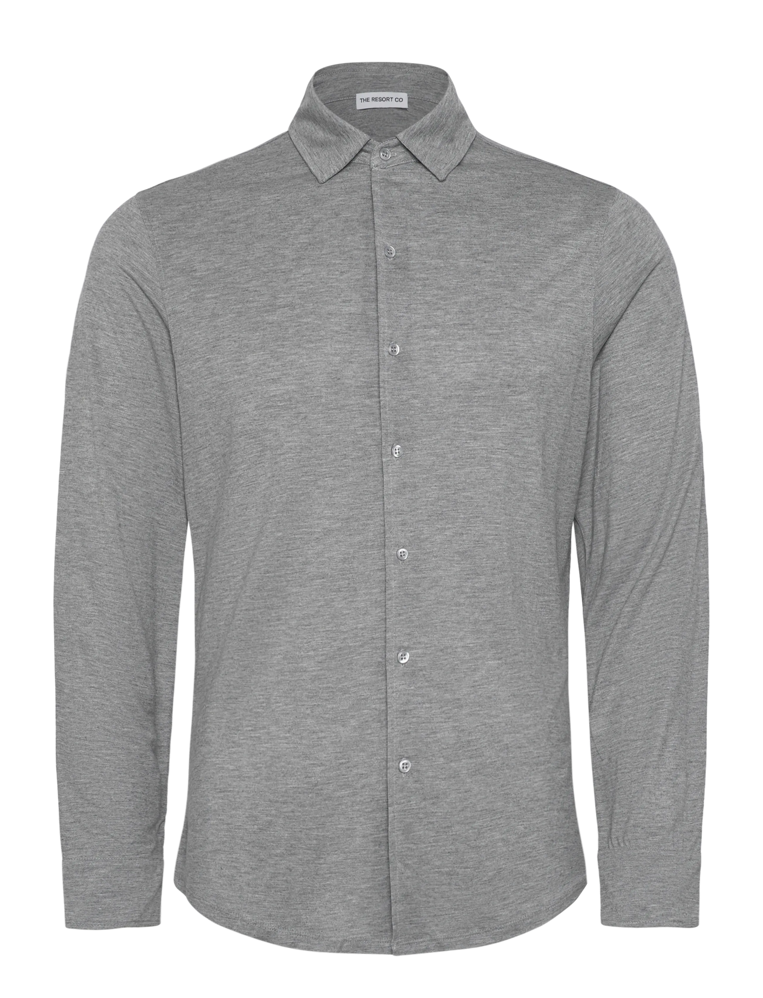 The Resort Co. Lyocell Shirt Grey Melange - Skjorter - GREY MELANGE / grey