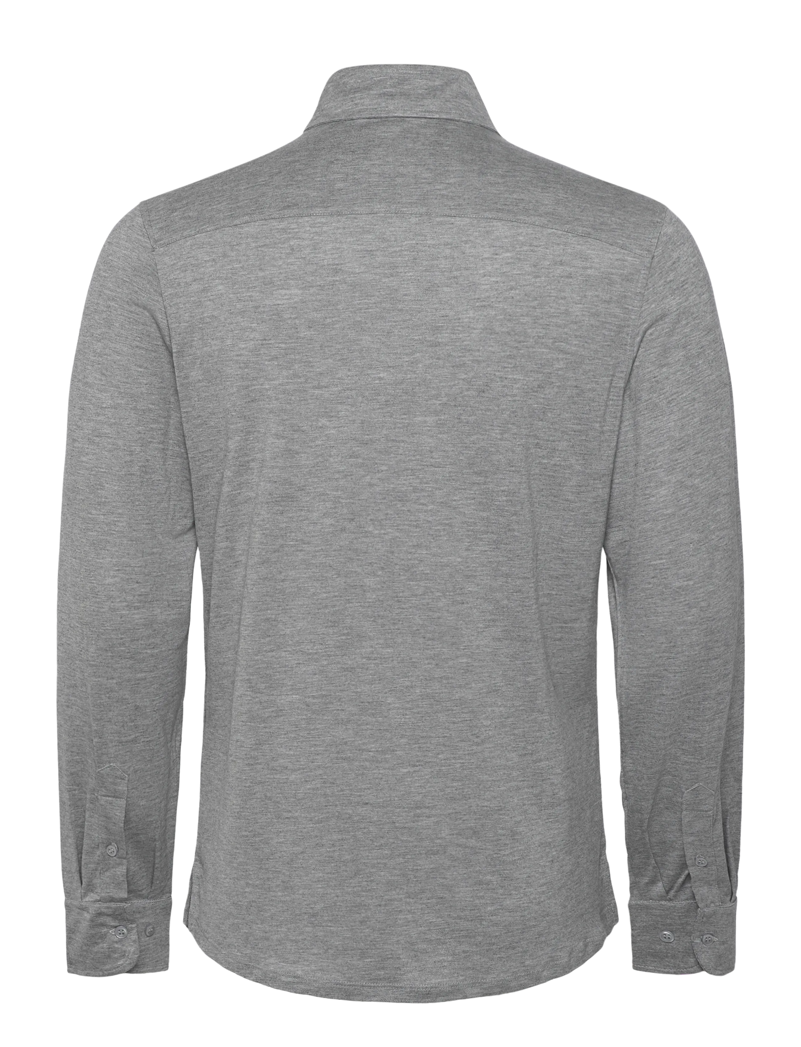 The Resort Co. - Lyocell Shirt Grey Melange - casual skjorter - grey melange - 1