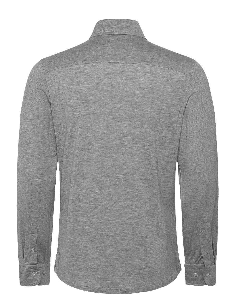 The Resort Co. - Lyocell Shirt Grey Melange - casual hemden - grey melange - 1