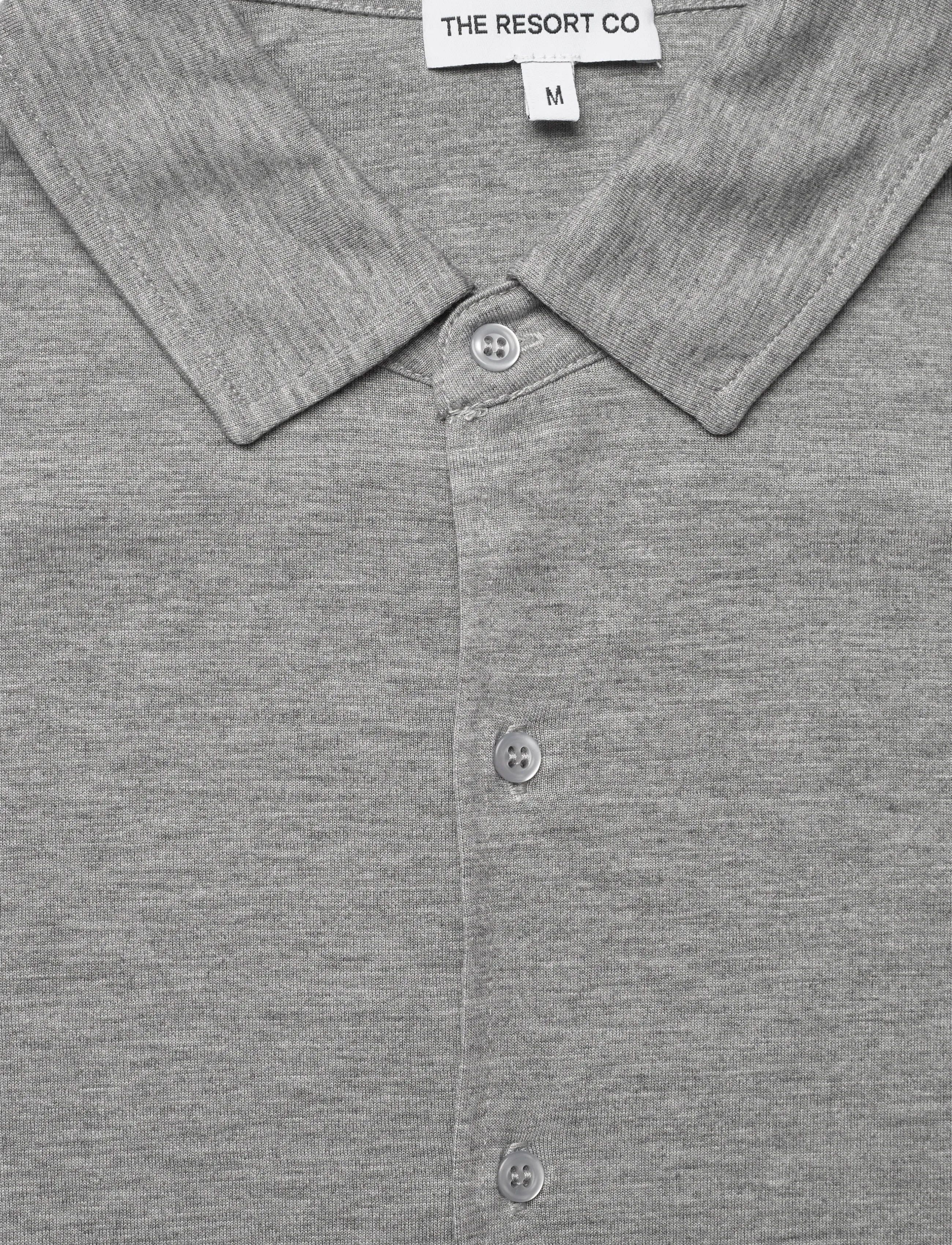 The Resort Co. - Lyocell Shirt Grey Melange - casual skjorter - grey melange - 2