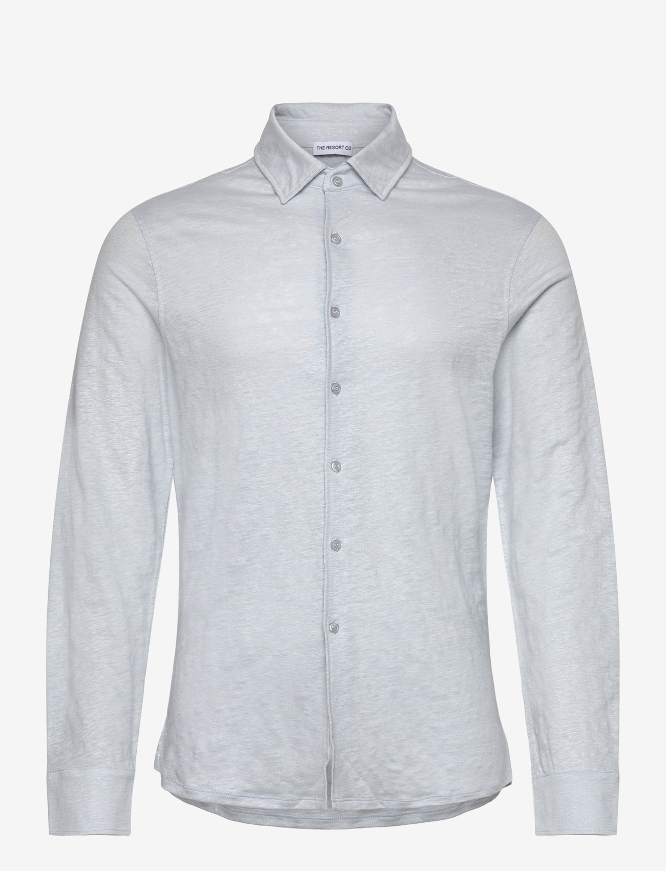 The Resort Co. - Linen Jersey Shirt Light Blue - hørskjorter - light blue - 0