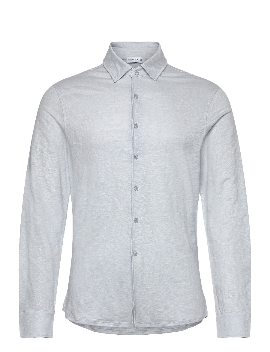 The Resort Co. - Linen Jersey Shirt Light Blue - light blue - 0
