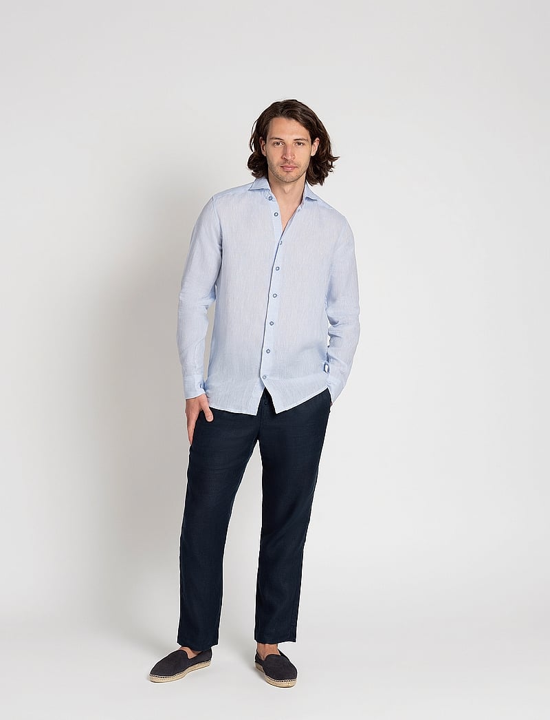 The Resort Co. - Linen Shirt Light Blue - hørskjorter - light blue - 0