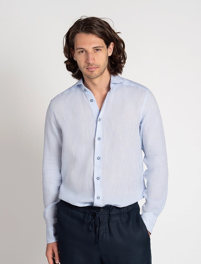 The Resort Co. - Linen Shirt Light Blue - hørskjorter - light blue - 4