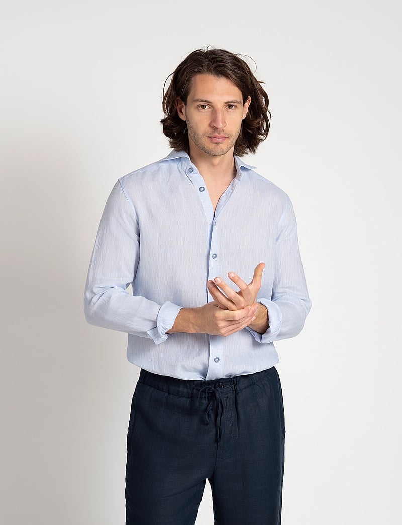 The Resort Co. - Linen Shirt Light Blue - hørskjorter - light blue - 5