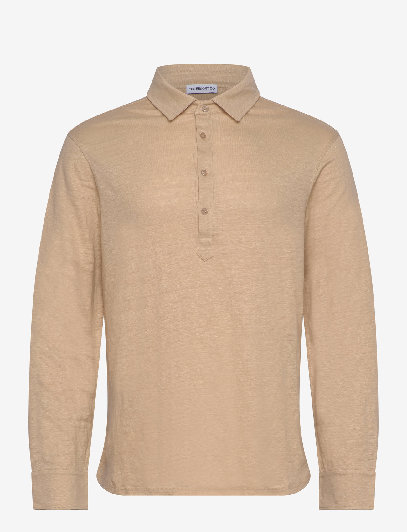 The Resort Co. - Linen Jersey Popover Sand - leinenhemden - sand - 1